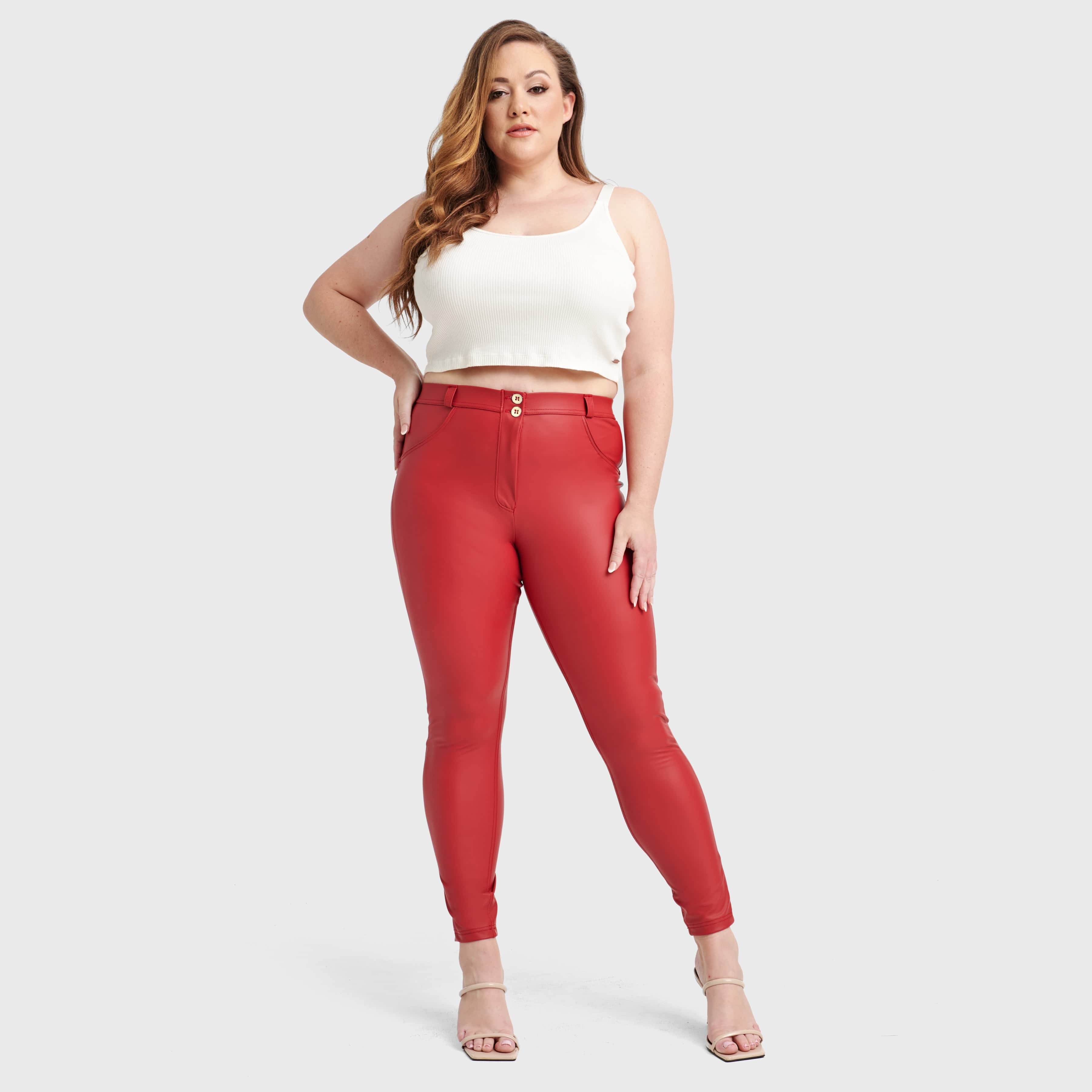 WR.UP® Curvy Faux Leather - High Waisted - Full Length - Red