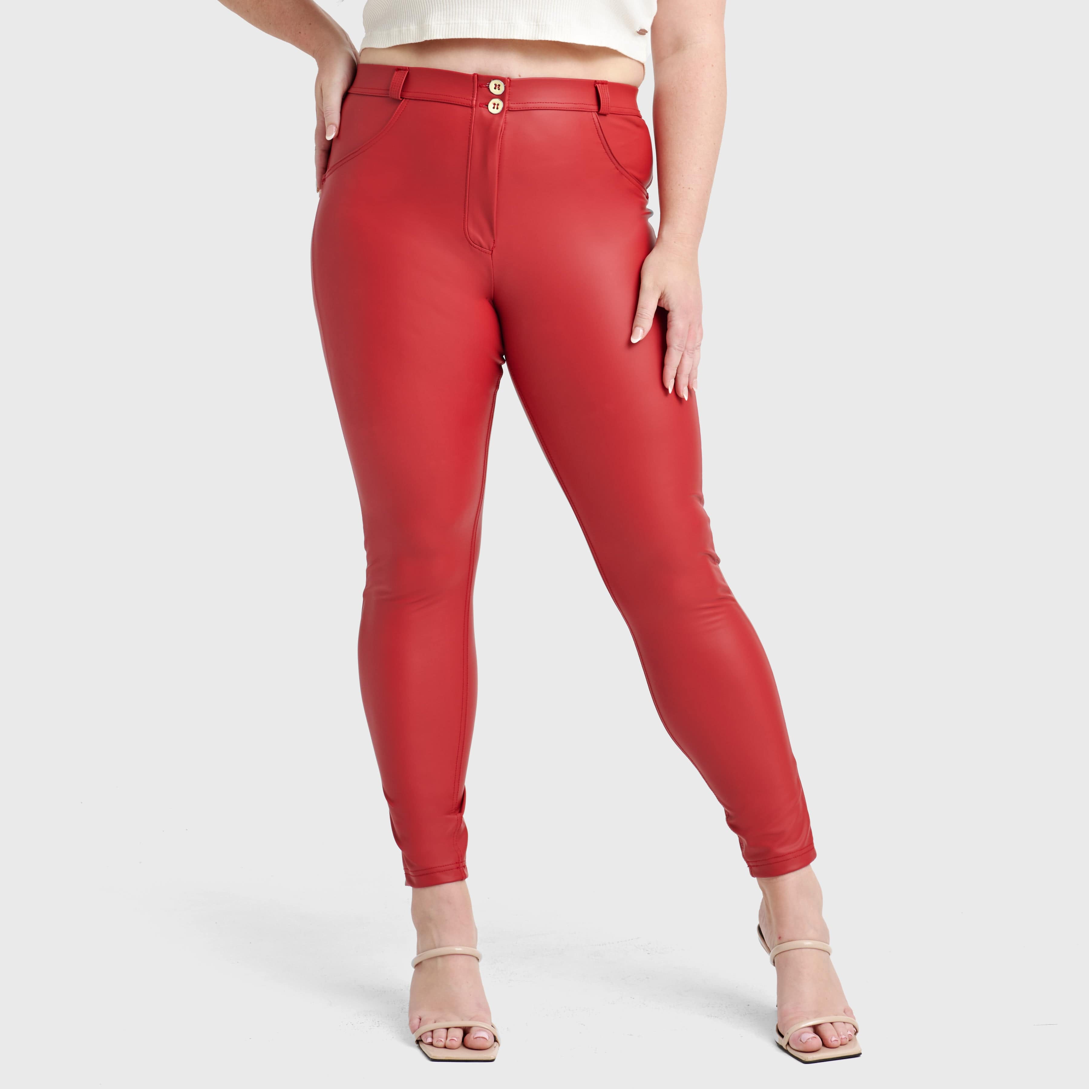 WR.UP® Curvy Faux Leather - High Waisted - Full Length - Red