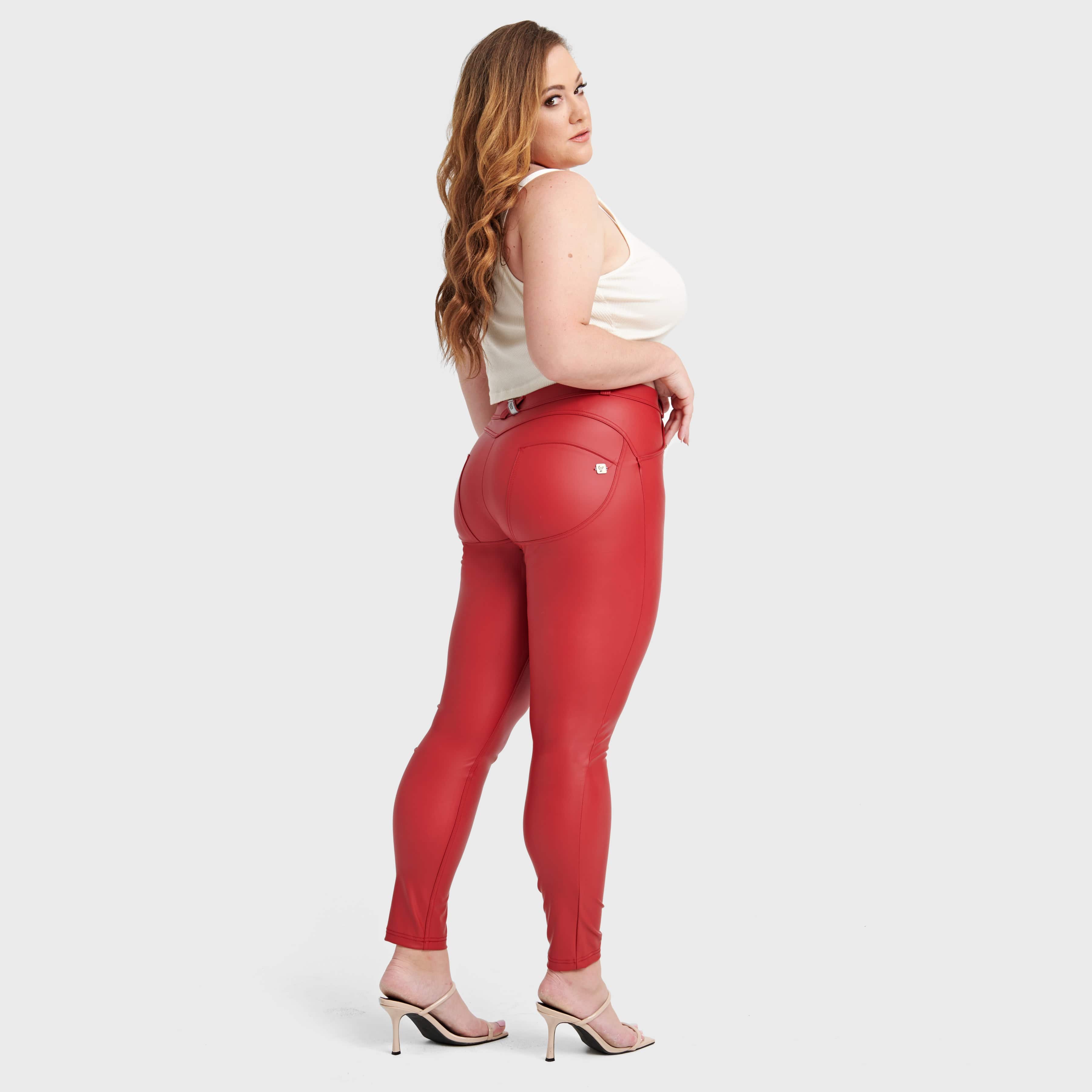 WR.UP® Curvy Faux Leather - High Waisted - Full Length - Red