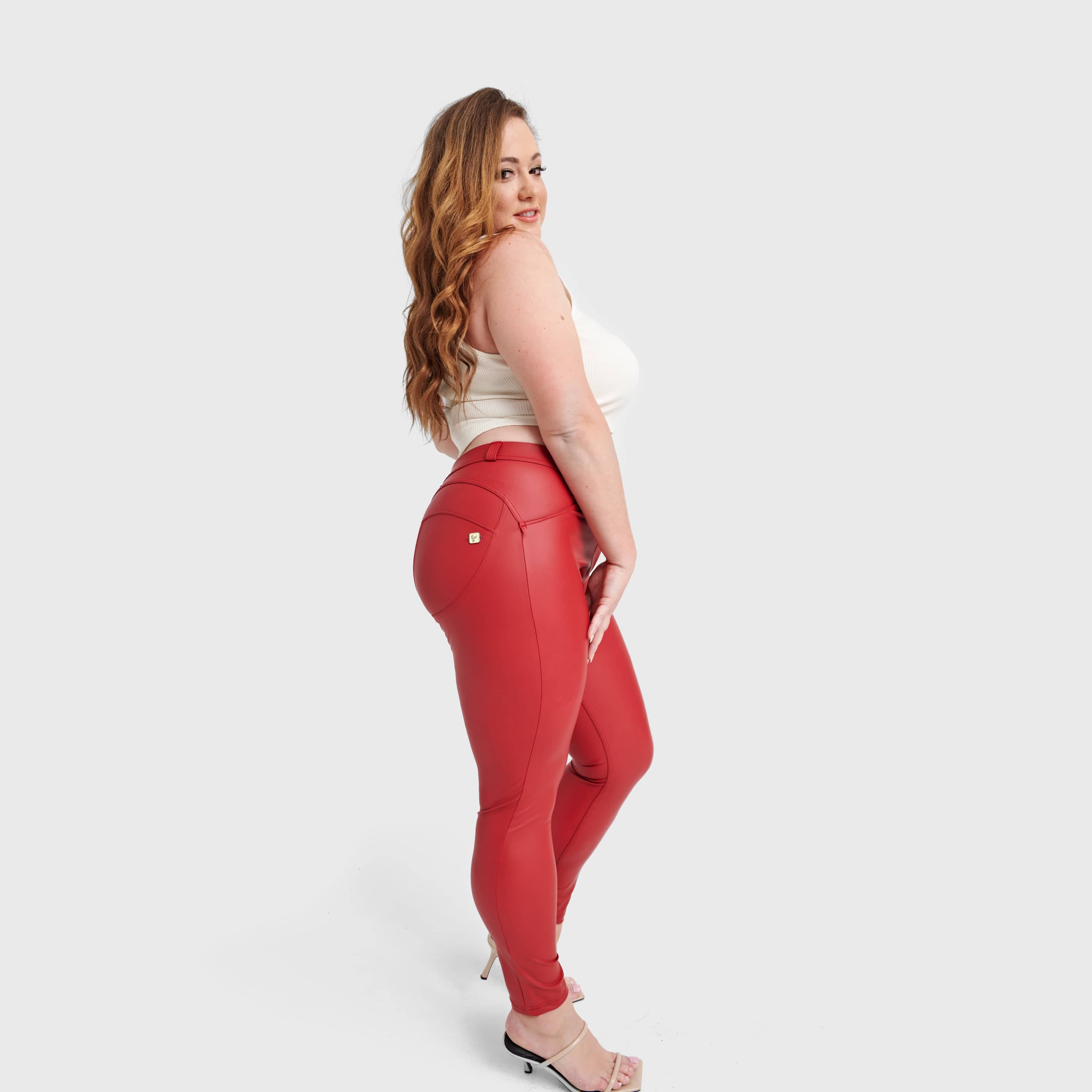 WR.UP® Curvy Faux Leather - High Waisted - Full Length - Red