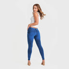 جينز WR.UP® - خصر متوسط ​​الارتفاع - طول كامل - أزرق كوبالت + خياطة زرقاء