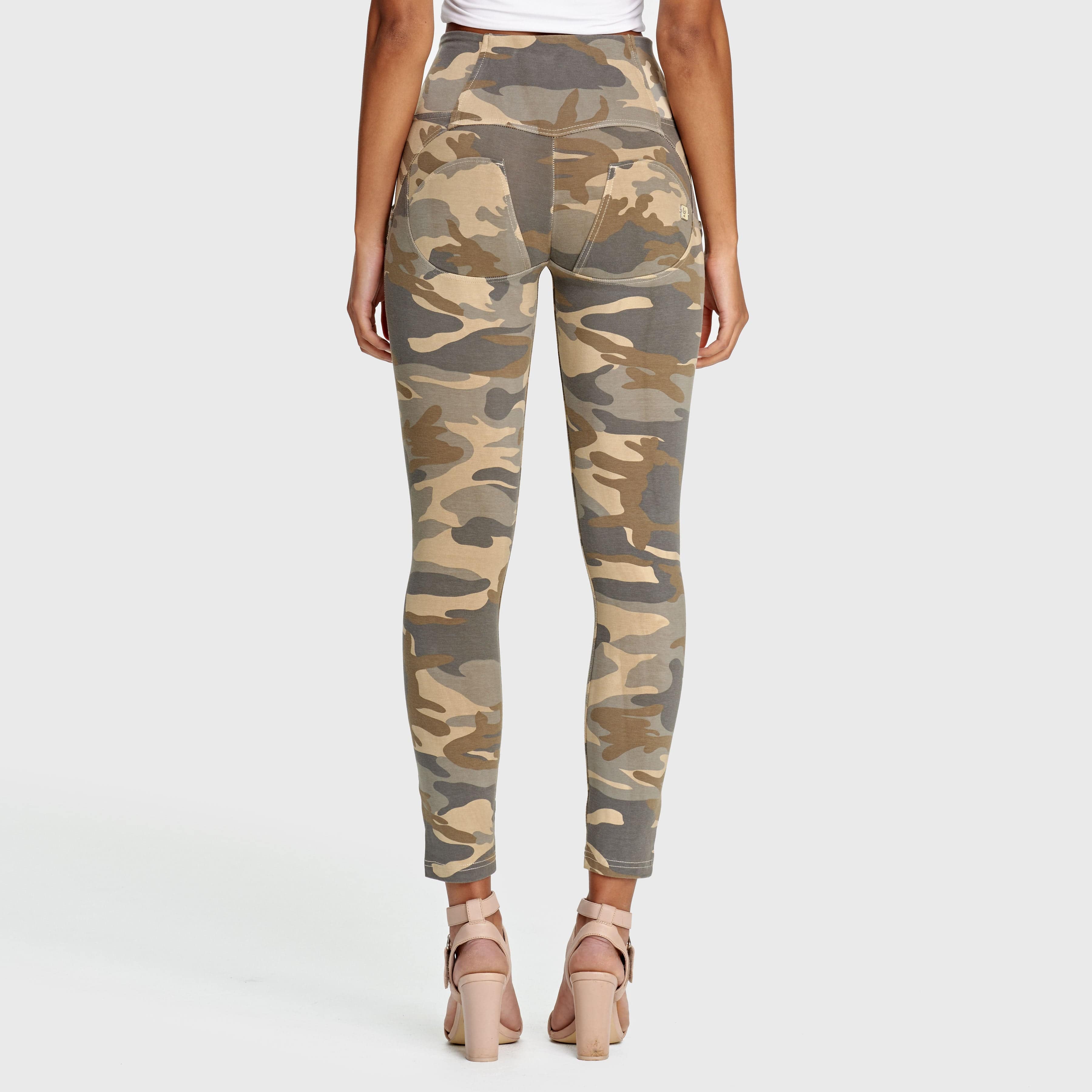 WR.UP® Fashion 3 Button - High Waisted - 7/8 Length - Sand Camo