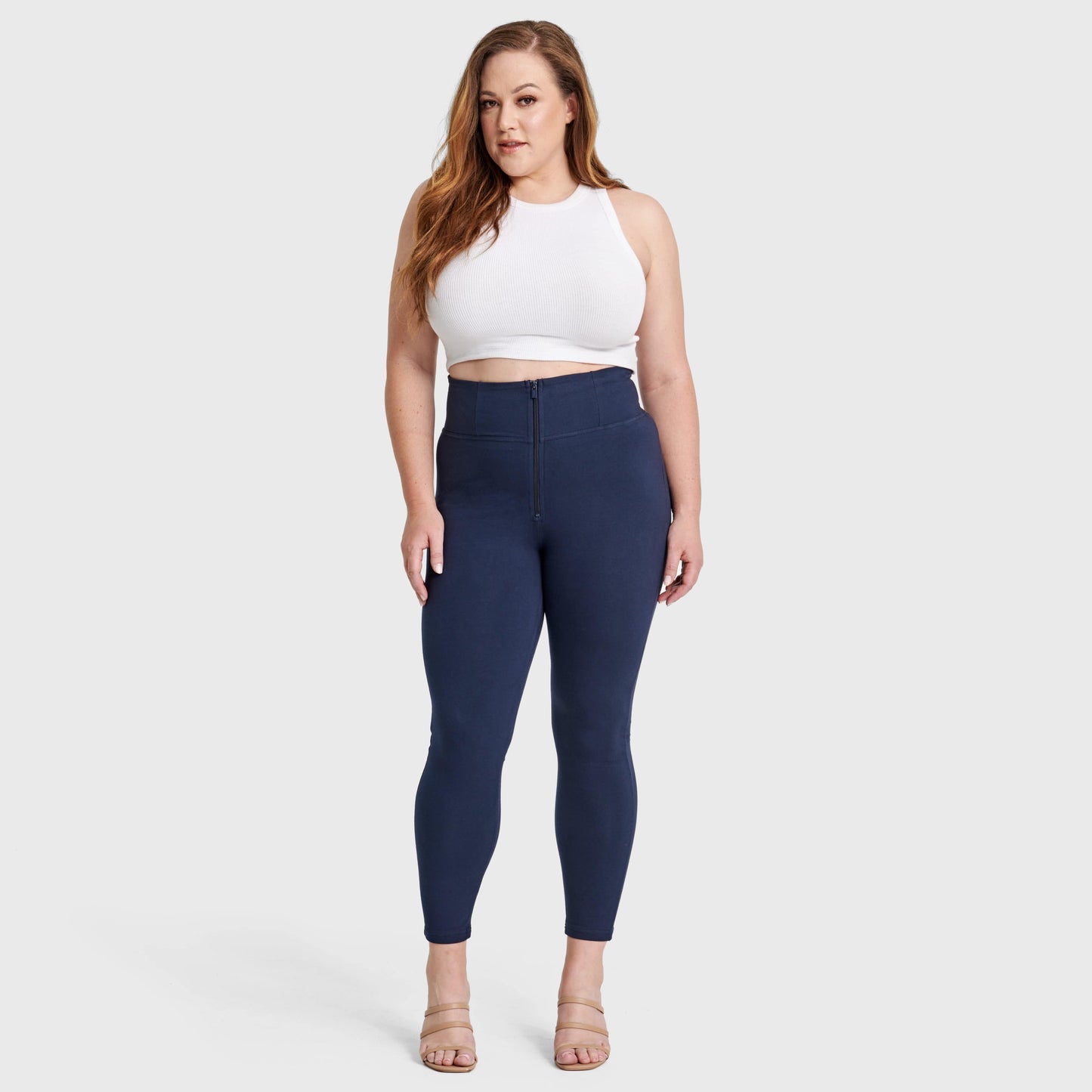 WR.UP® Curvy Fashion - Zip High Waisted - 7/8 Length - Navy Blue