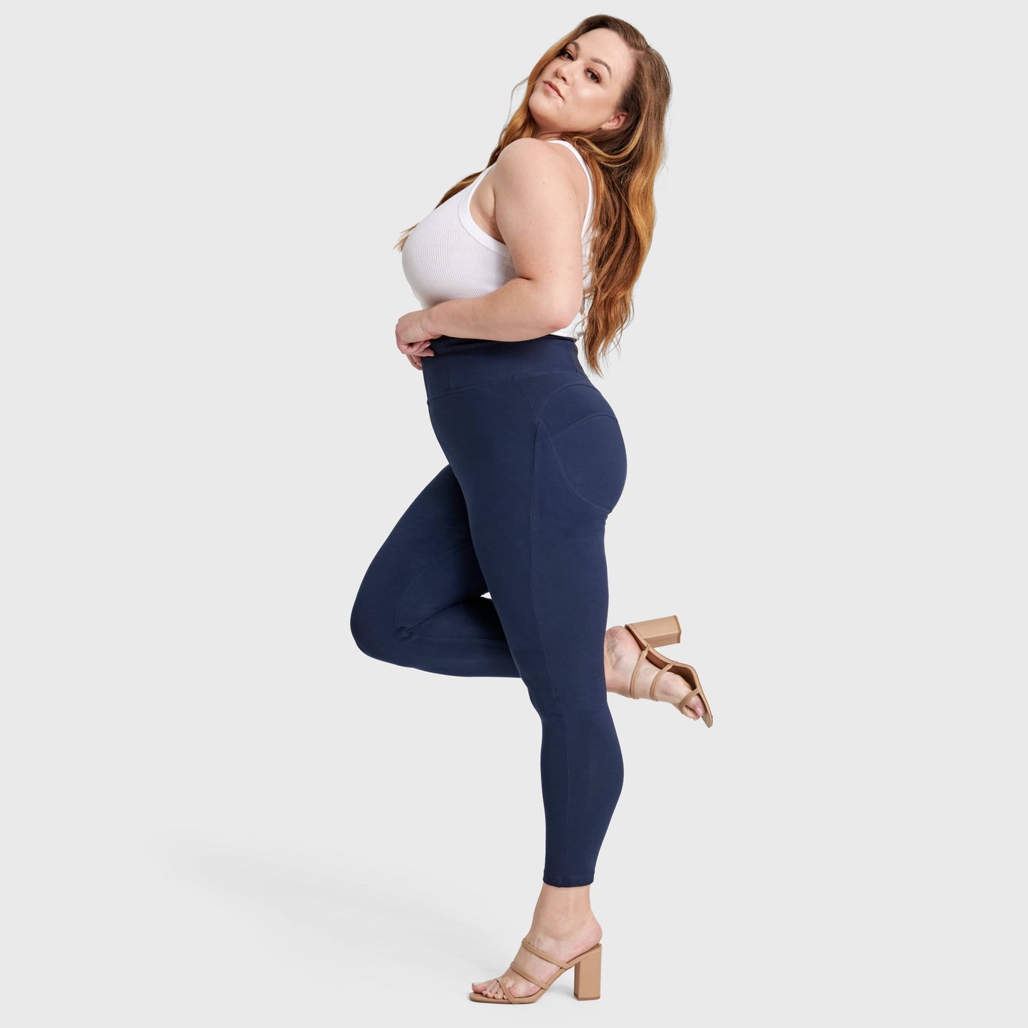 WR.UP® Curvy Fashion - Zip High Waisted - 7/8 Length - Navy Blue
