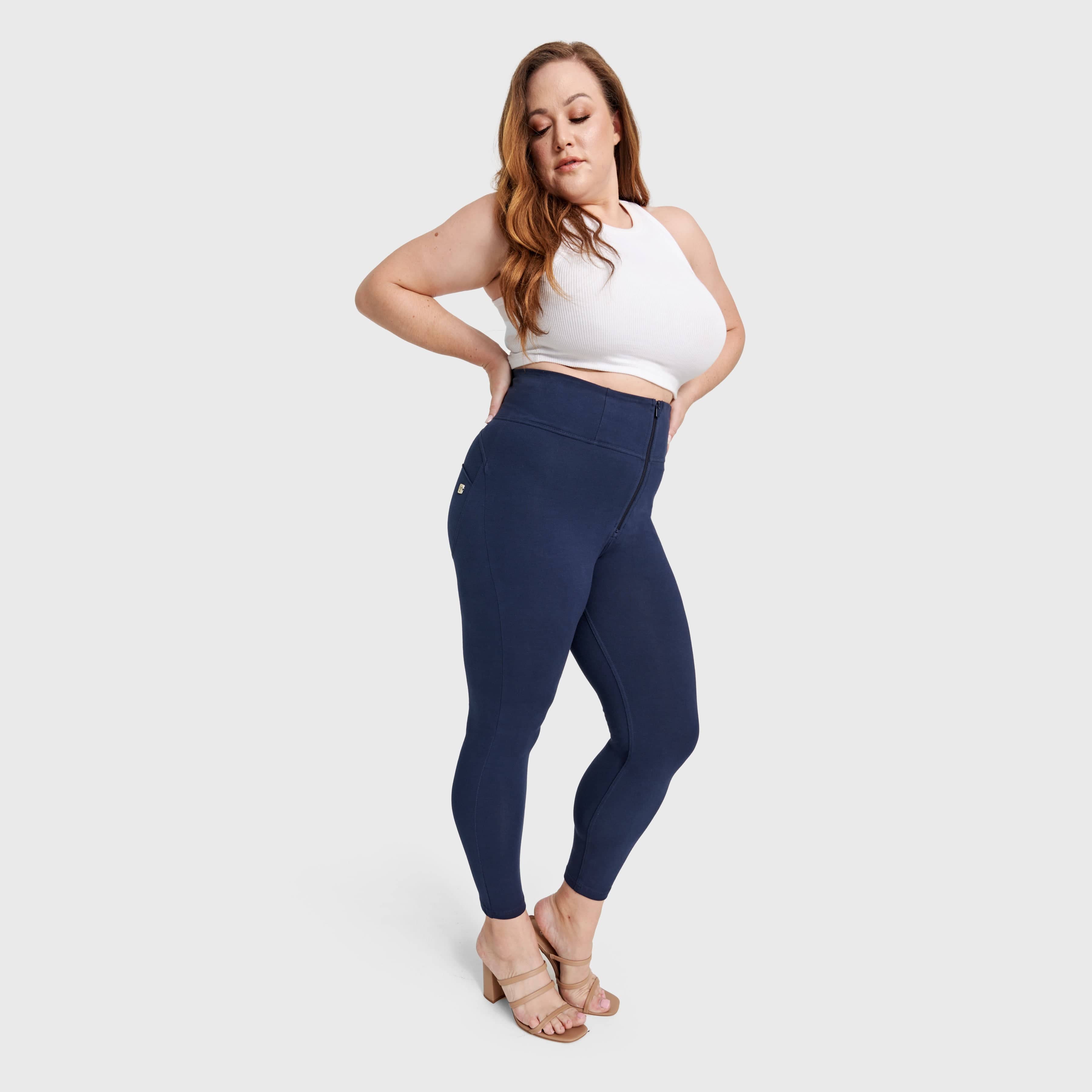 WR.UP® Curvy Fashion - Zip High Waisted - 7/8 Length - Navy Blue