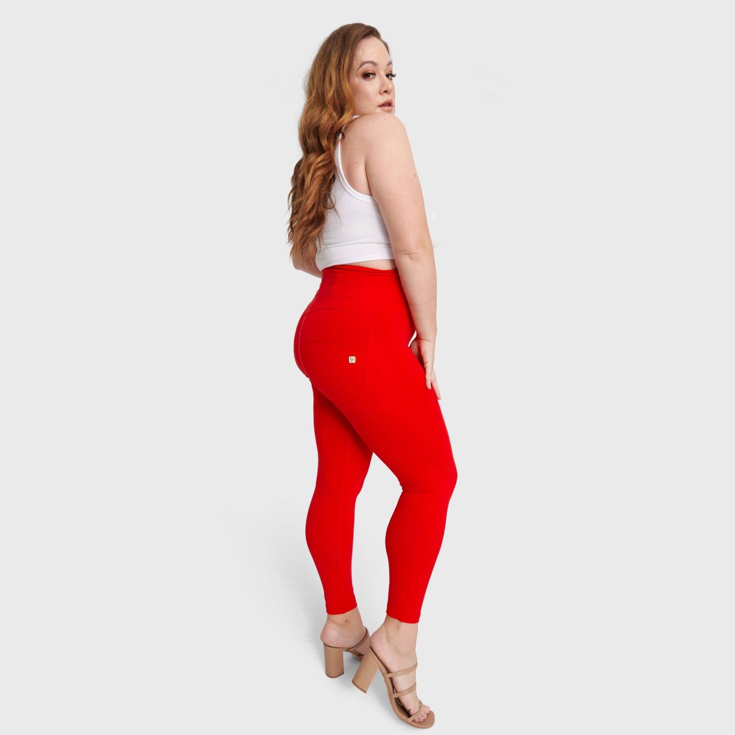 WR.UP® Curvy Fashion - Zip High Waisted - 7/8 Length - Red