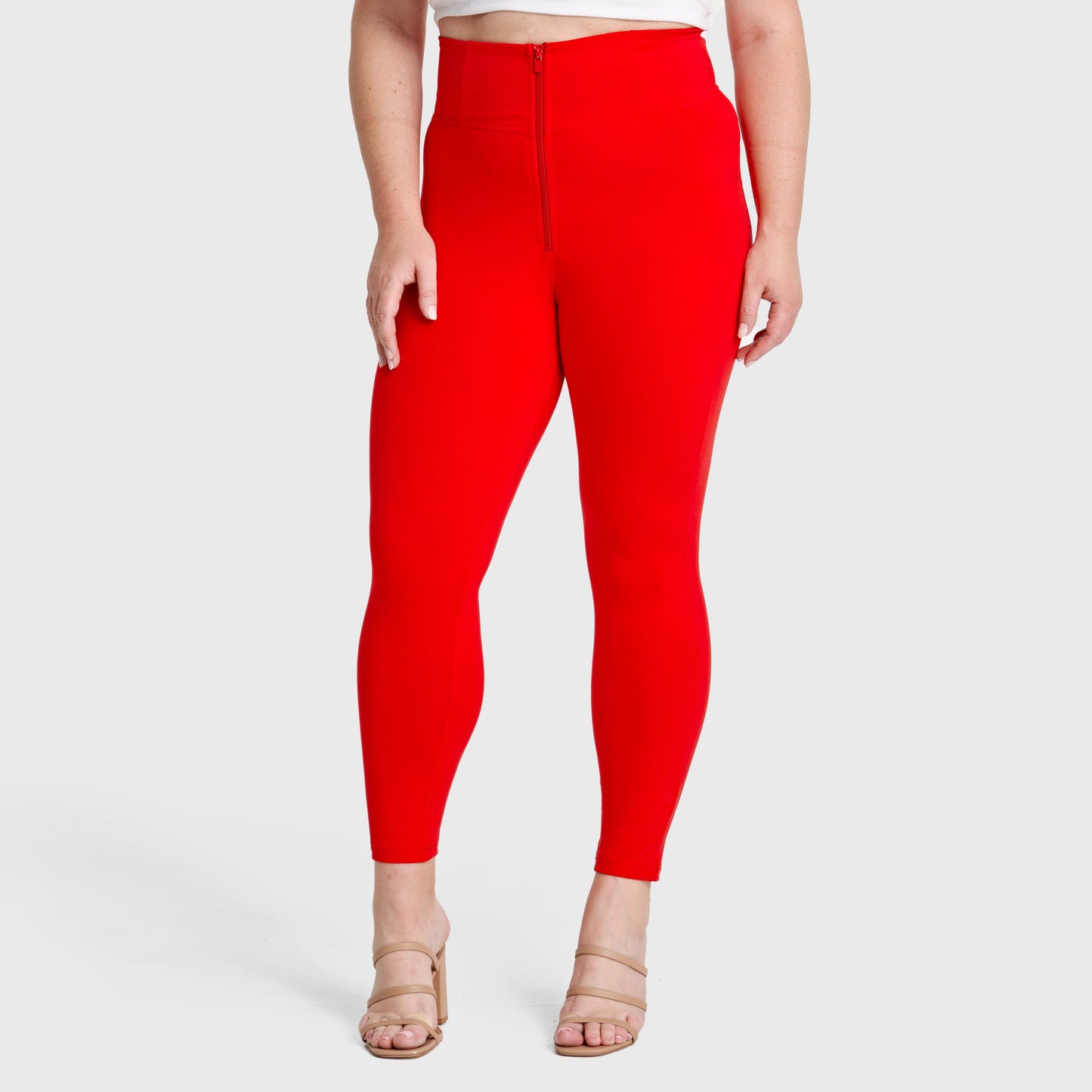 WR.UP® Curvy Fashion - Zip High Waisted - 7/8 Length - Red