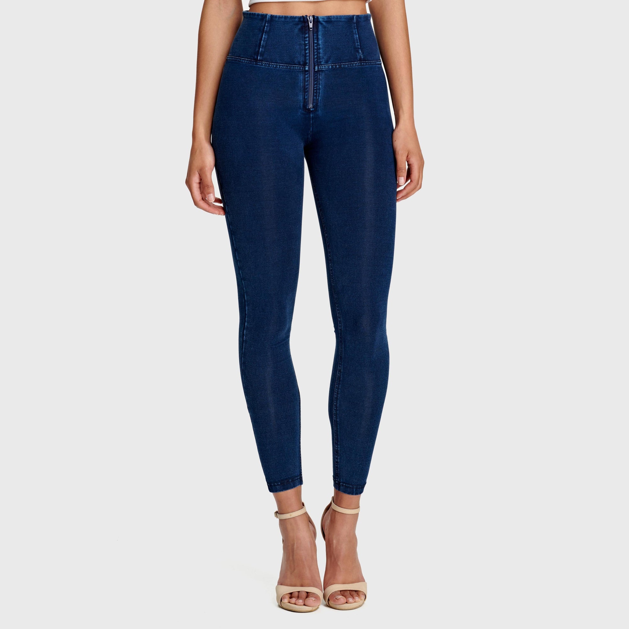 WR.UP® Denim - High Waisted - 7/8 Length - Dark Blue + Blue Stitching