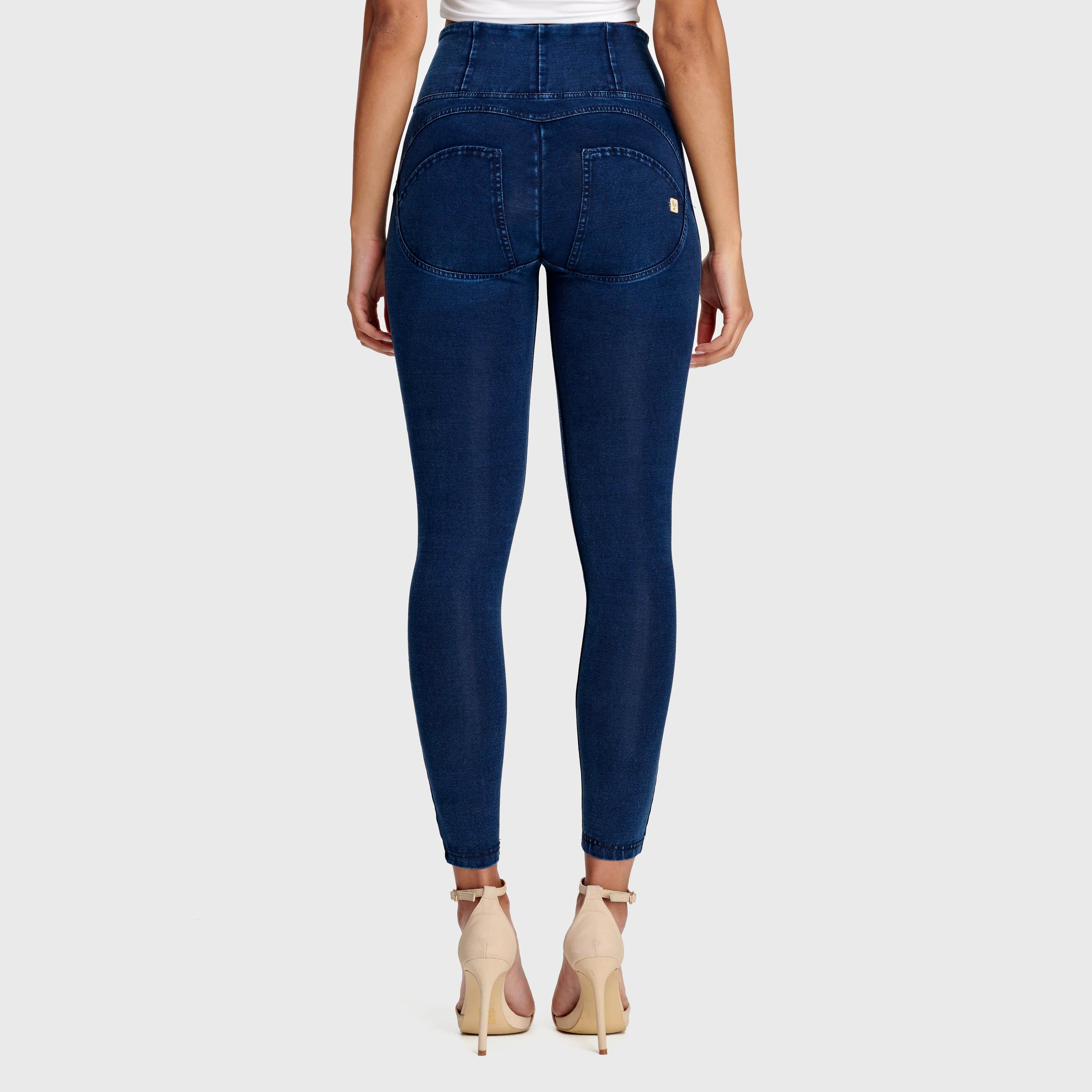 WR.UP® Denim - High Waisted - 7/8 Length - Dark Blue + Blue Stitching