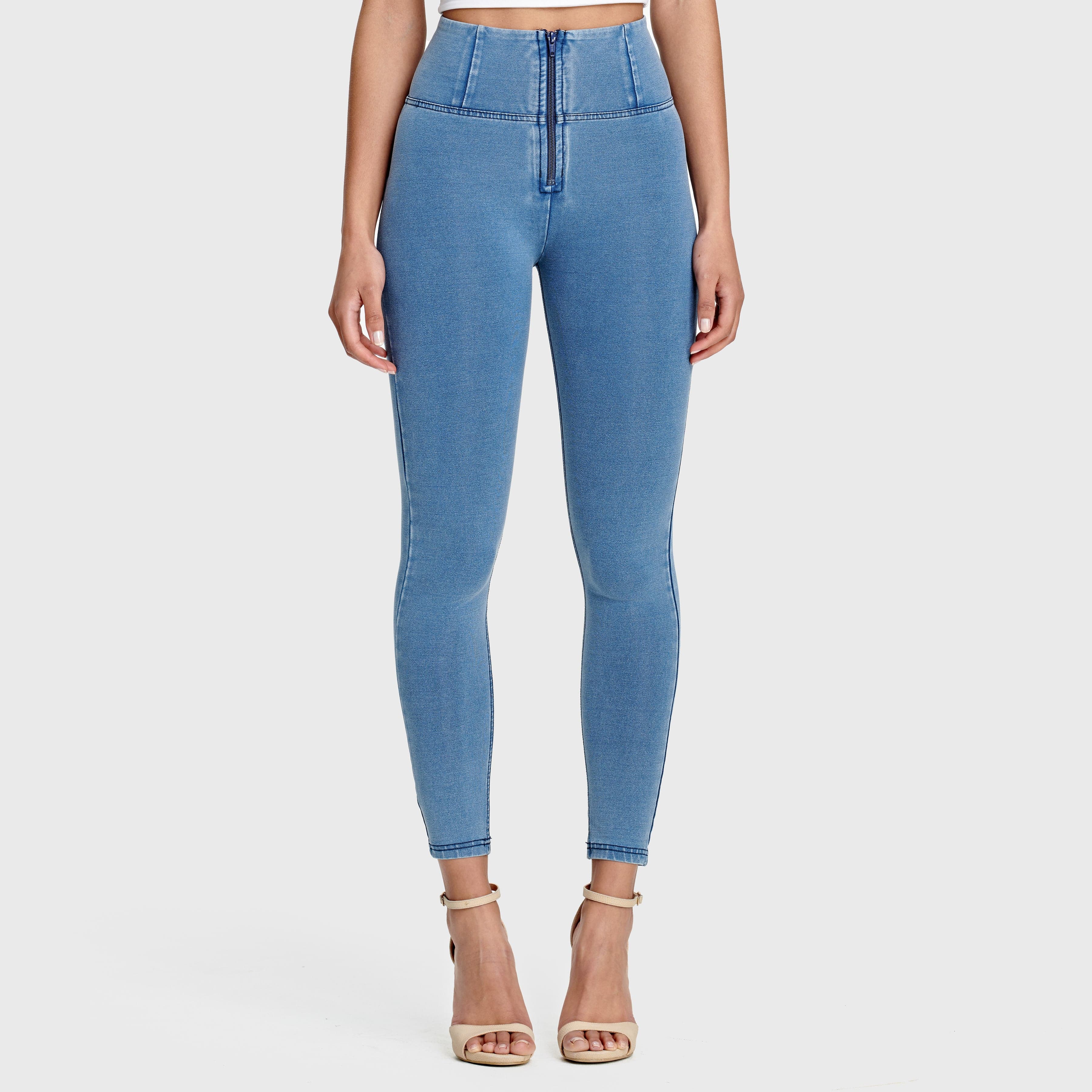 WR.UP® Denim - High Waisted - 7/8 Length - Light Blue + Blue Stitching