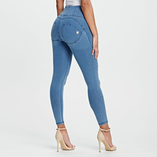WR.UP® Denim - High Waisted - 7/8 Length - Light Blue + Blue Stitching