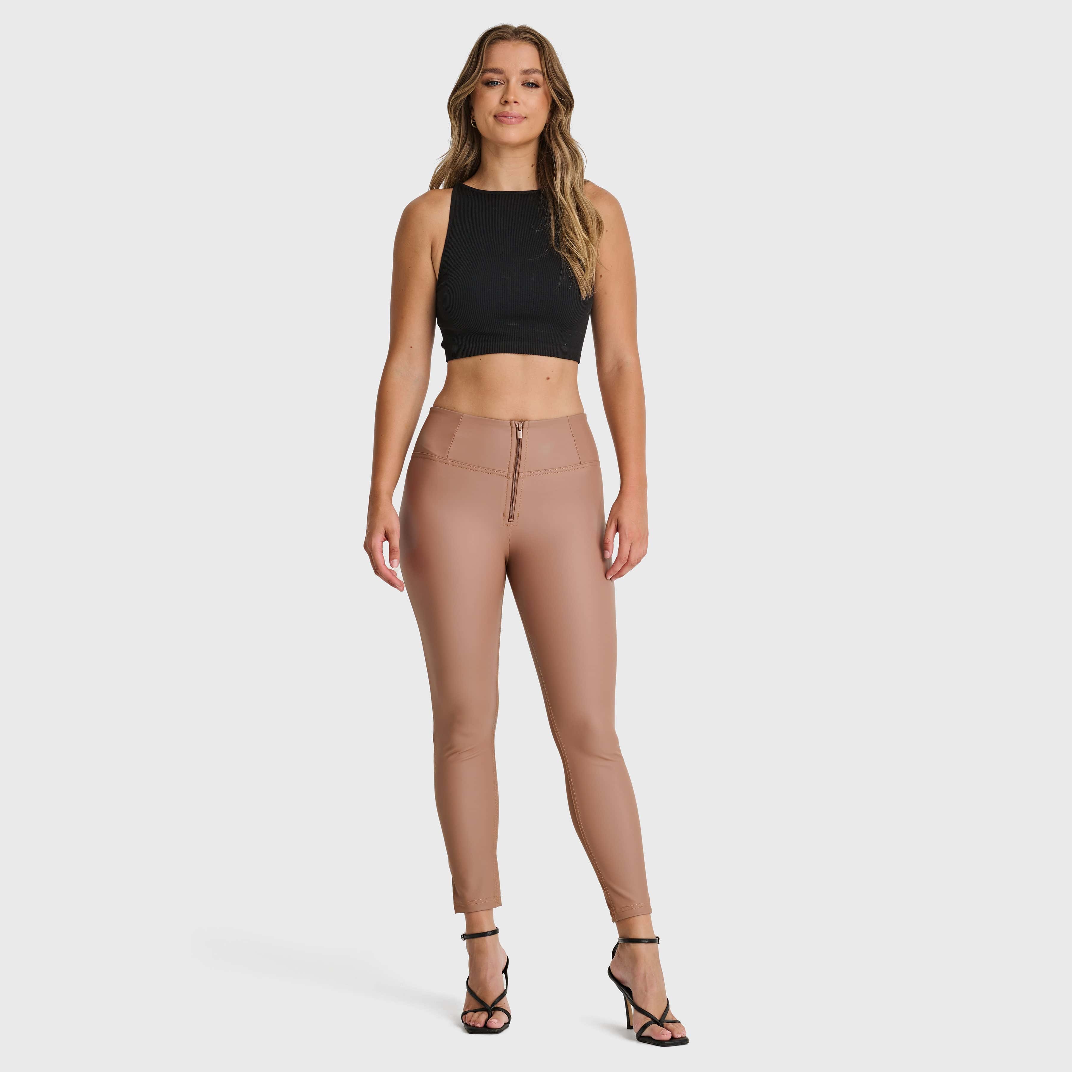 WR.UP® Faux Leather - High Waisted - 7/8 Length - Mocha