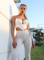 أزياء راكبي الدراجات النارية من WR.UP® - خصر مرتفع - طول 7/8 - لون الشمبانيا