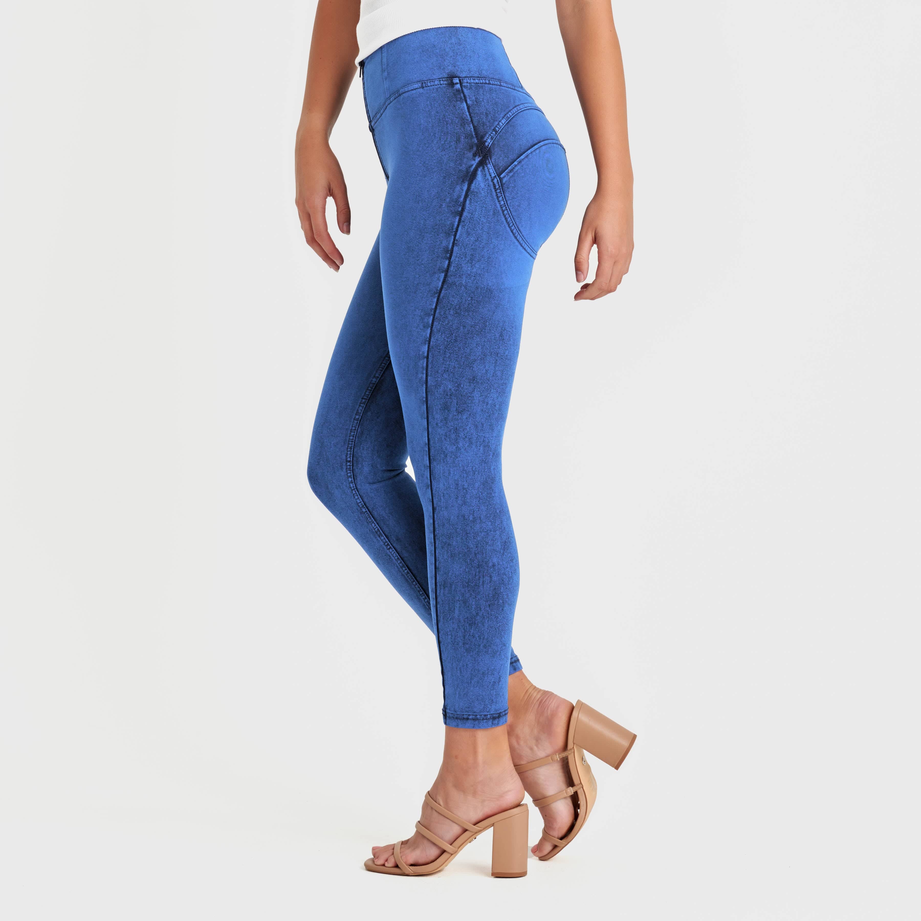 WR.UP® Denim - High Waisted - 7/8 Length - Cobalt Blue + Blue Stitching