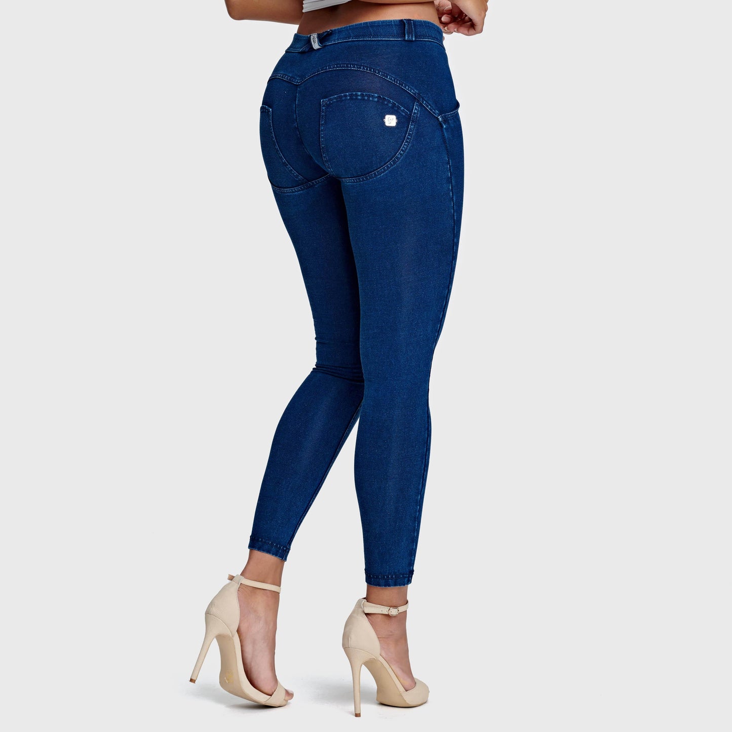 WR.UP® Denim - Mid Rise - 7/8 Length - Dark Blue + Blue Stitching
