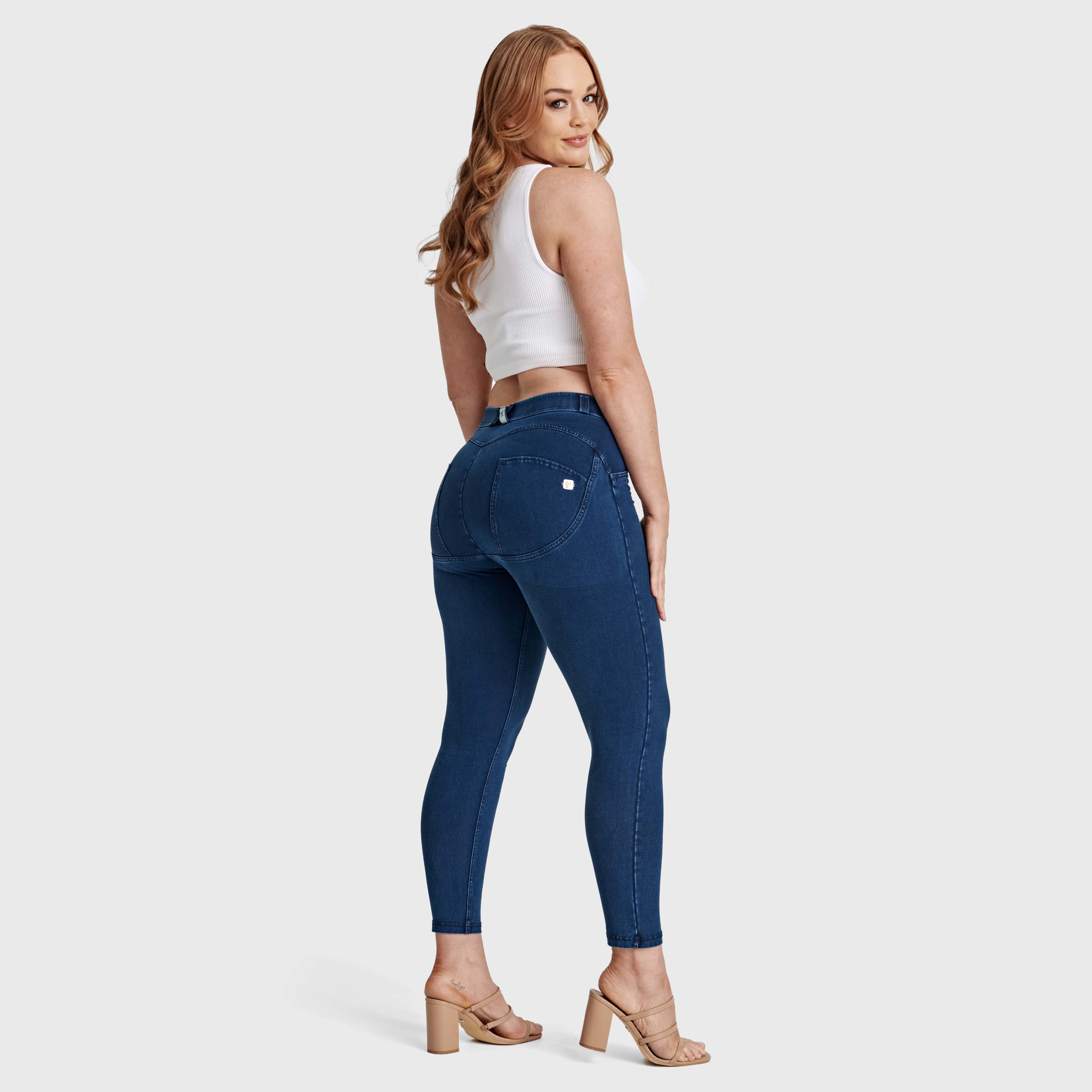 WR.UP® Curvy Denim - High Waisted - 7/8 Length - Blue + Blue Stitching