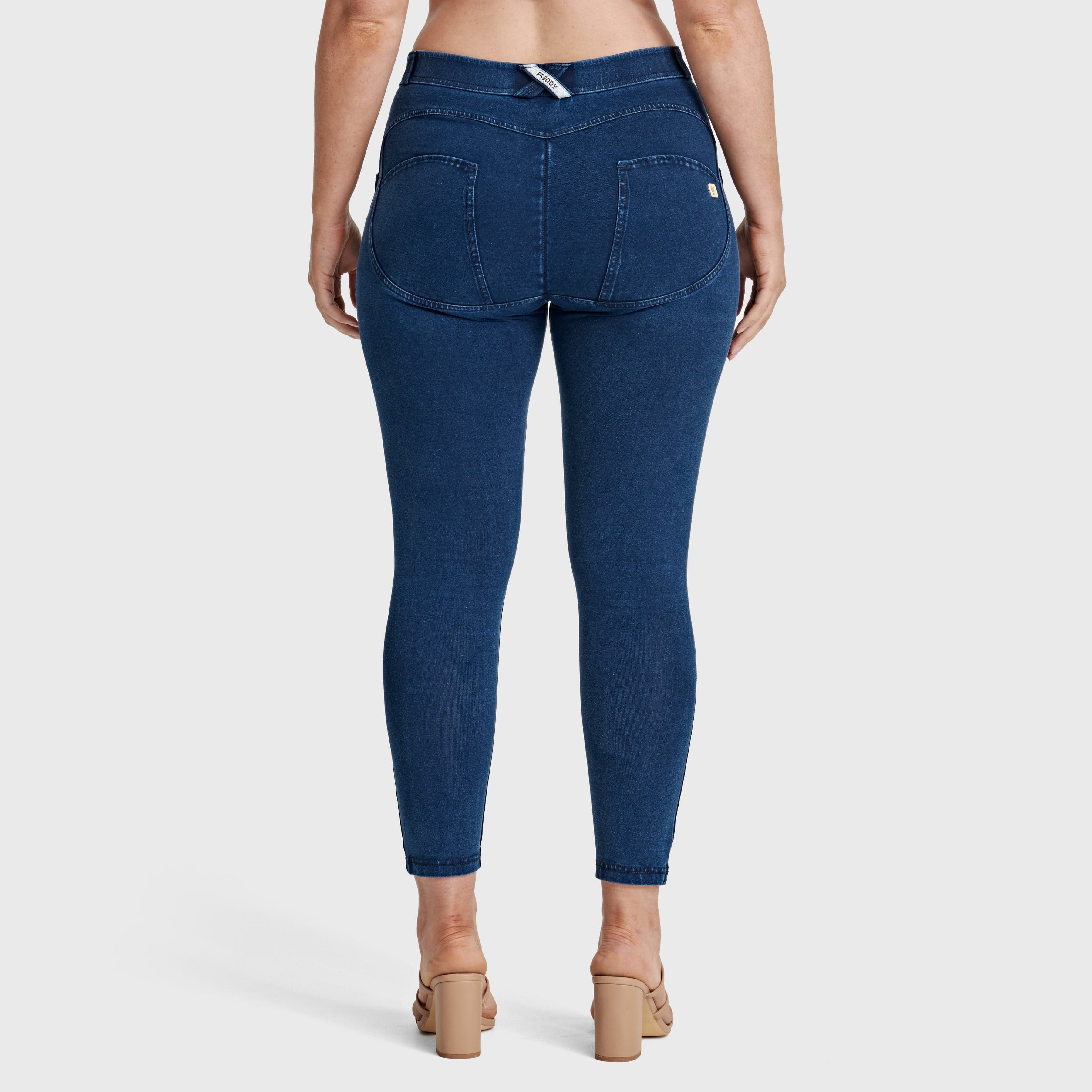 WR.UP® Curvy Denim - High Waisted - 7/8 Length - Blue + Blue Stitching