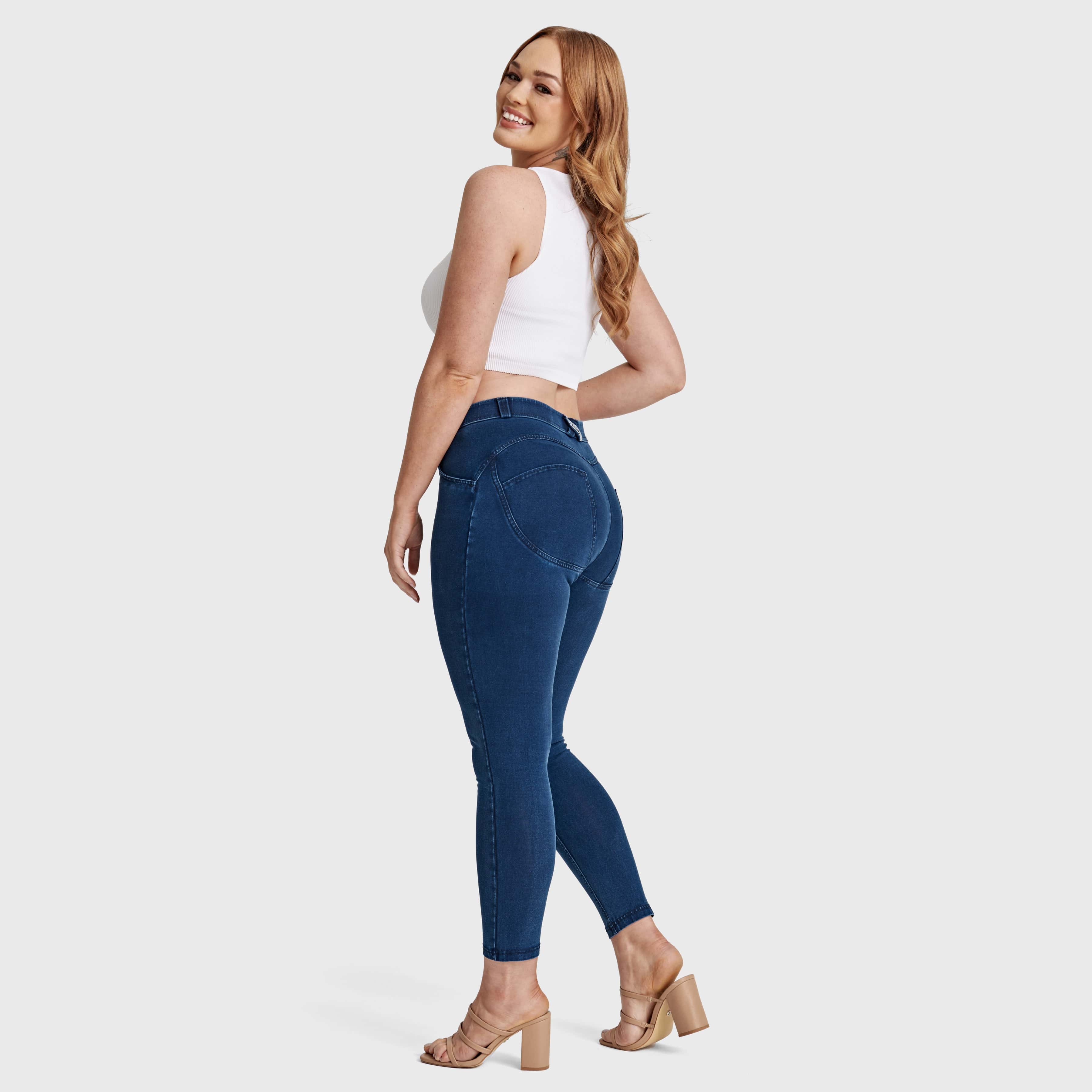 WR.UP® Curvy Denim - High Waisted - 7/8 Length - Blue + Blue Stitching