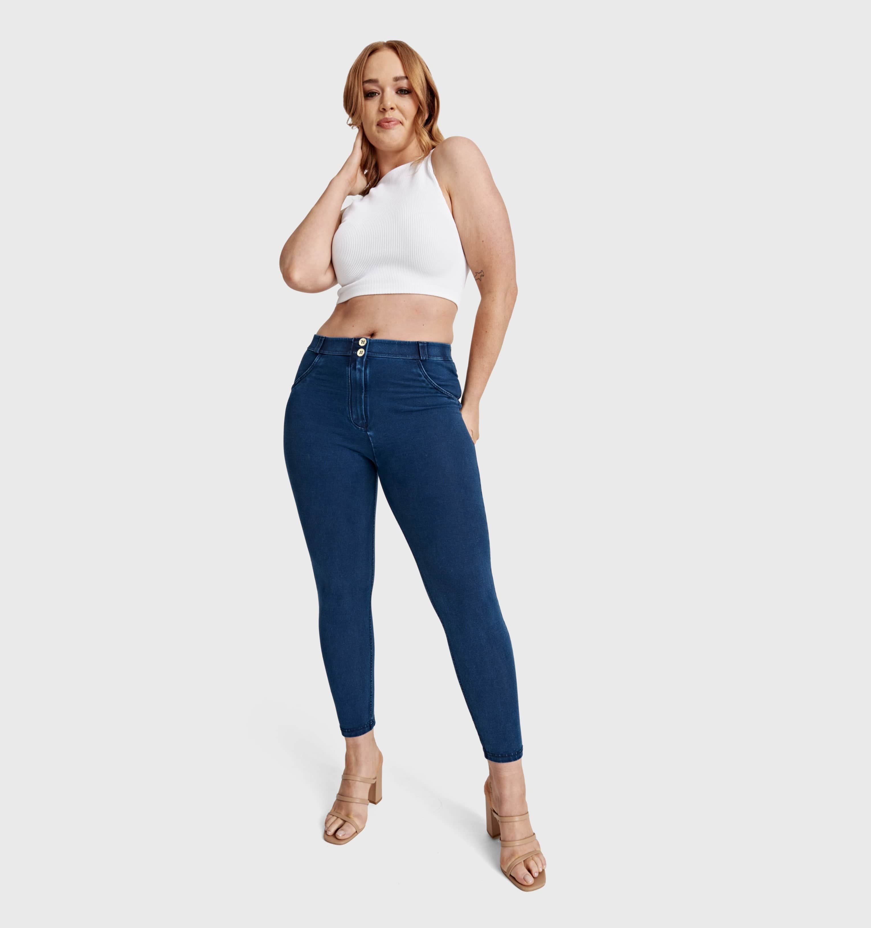 WR.UP® Curvy Denim - High Waisted - 7/8 Length - Blue + Blue Stitching