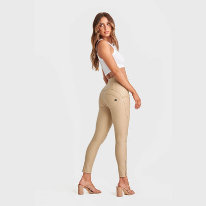 WR.UP® Biker Faux Leather - High Waisted - 7/8 Length - Beige