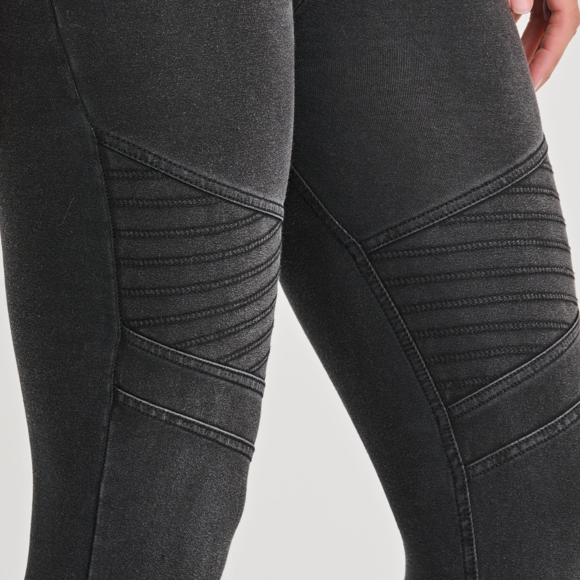 WR.UP® Biker Denim - Super High Waisted - 7/8 Length - Black + Black Stitching