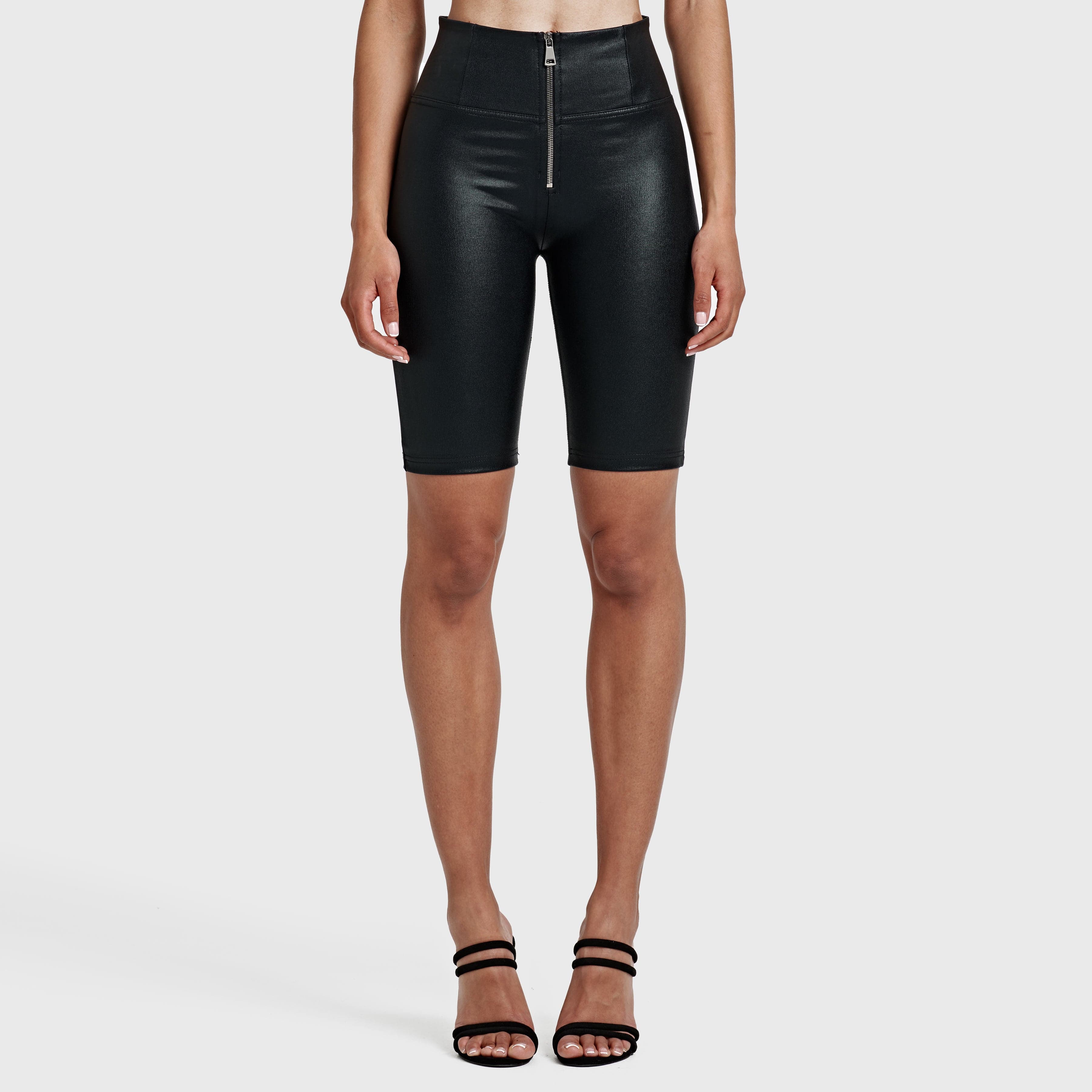 WR.UP® Metallic Lurex - High Waisted - Biker Shorts - Midnight Black