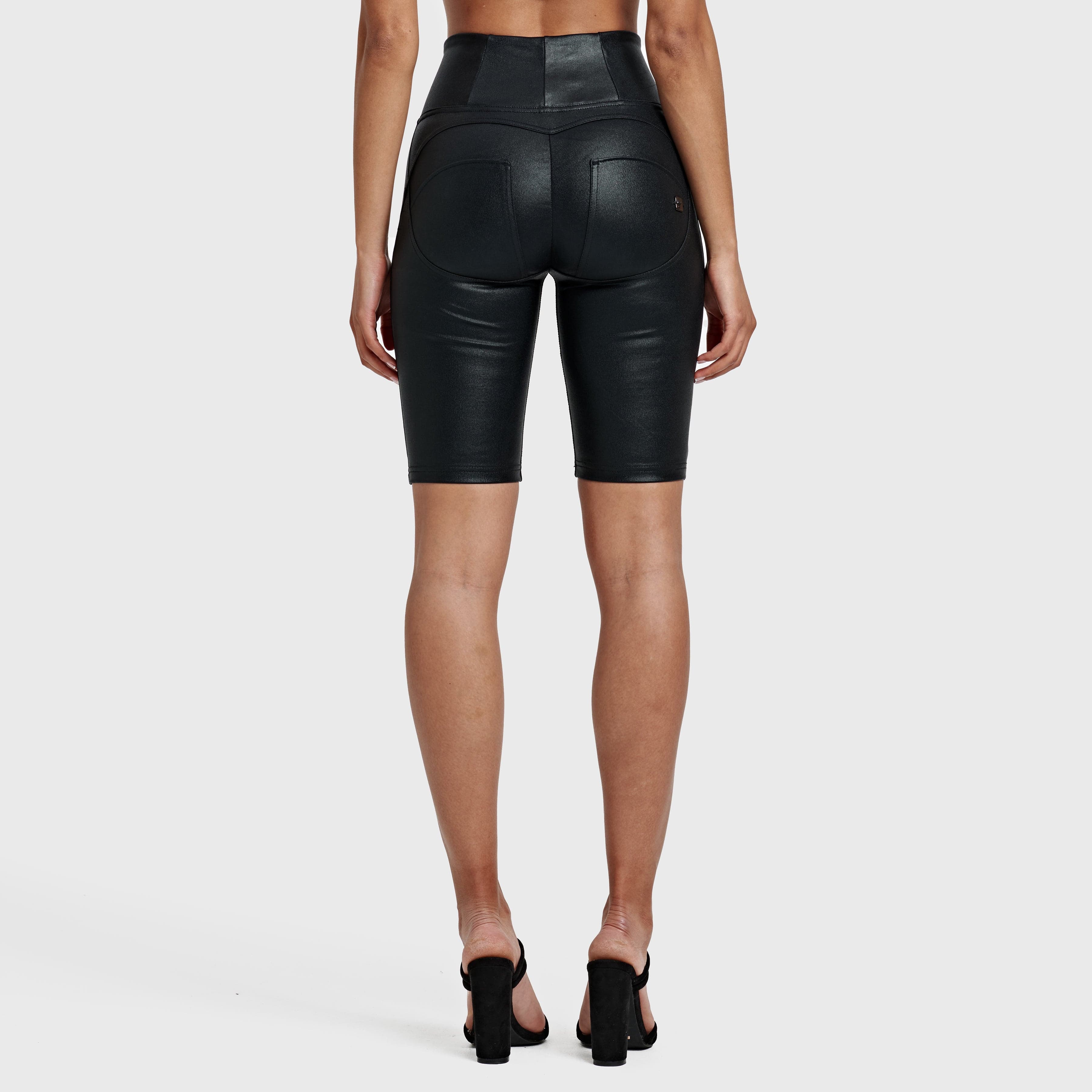 WR.UP® Metallic Lurex - High Waisted - Biker Shorts - Midnight Black