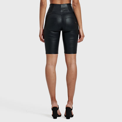 WR.UP® Metallic Lurex - High Waisted - Biker Shorts - Midnight Black