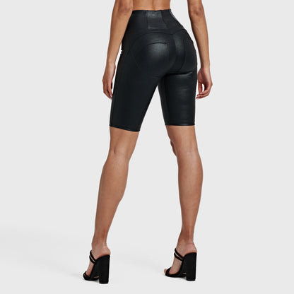 WR.UP® Metallic Lurex - High Waisted - Biker Shorts - Midnight Black