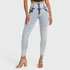 بنطلون جينز ضيق من WR.UP® - خصر مرتفع - طول كامل - غسيل حمضي