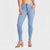 WR.UP® Snug Jeans - High Waisted - Full Length - Light Blue + Yellow Stitching