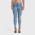 WR.UP® Snug Distressed Jeans - High Waisted - Full Length - Light Blue + Blue Stitching