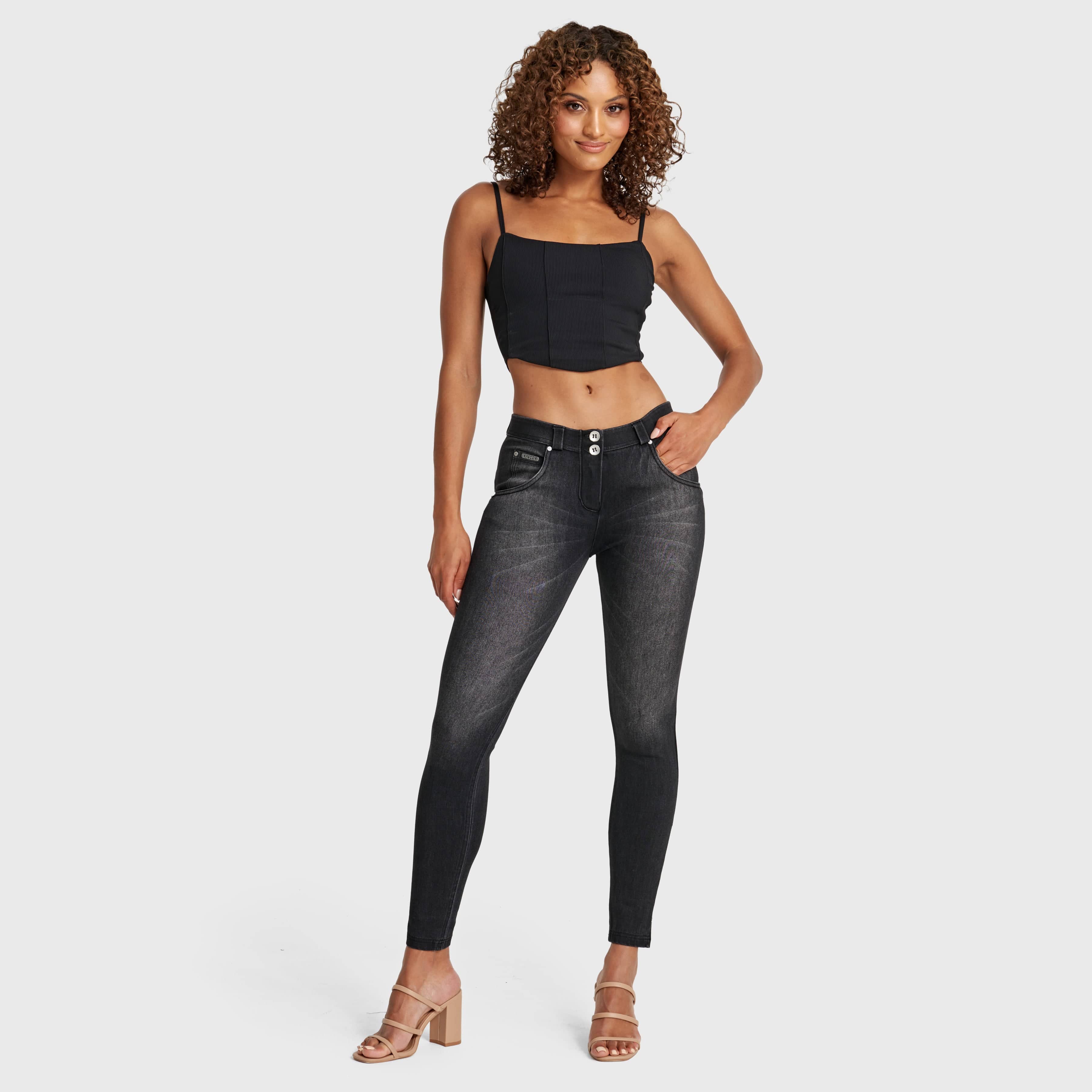 WR.UP® Snug Jeans - Mid Rise - Full Length - Black + Black Stitching