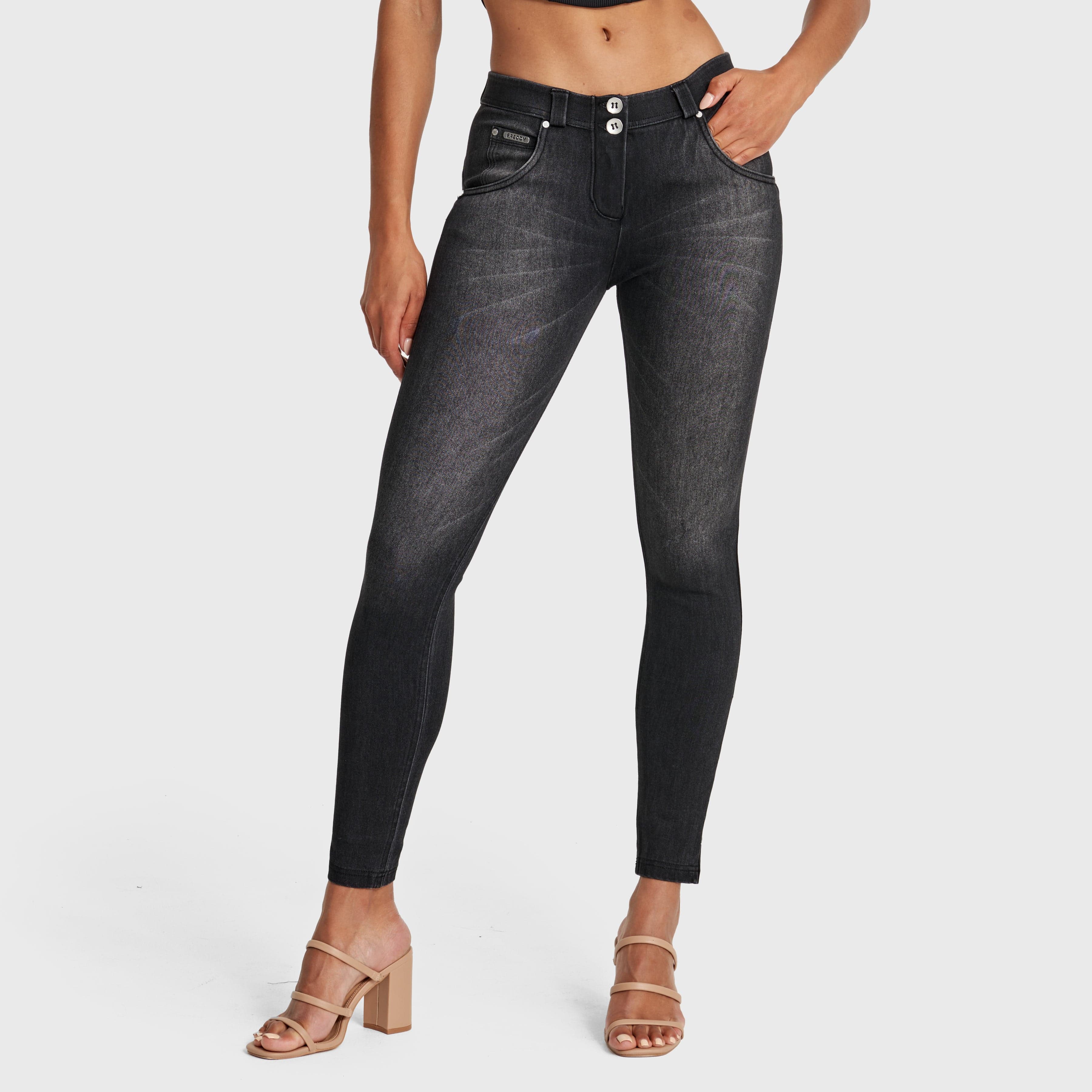 WR.UP® Snug Jeans - Mid Rise - Full Length - Black + Black Stitching