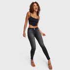 WR.UP® Snug Jeans - Mid Rise - Full Length - Black + Black Stitching