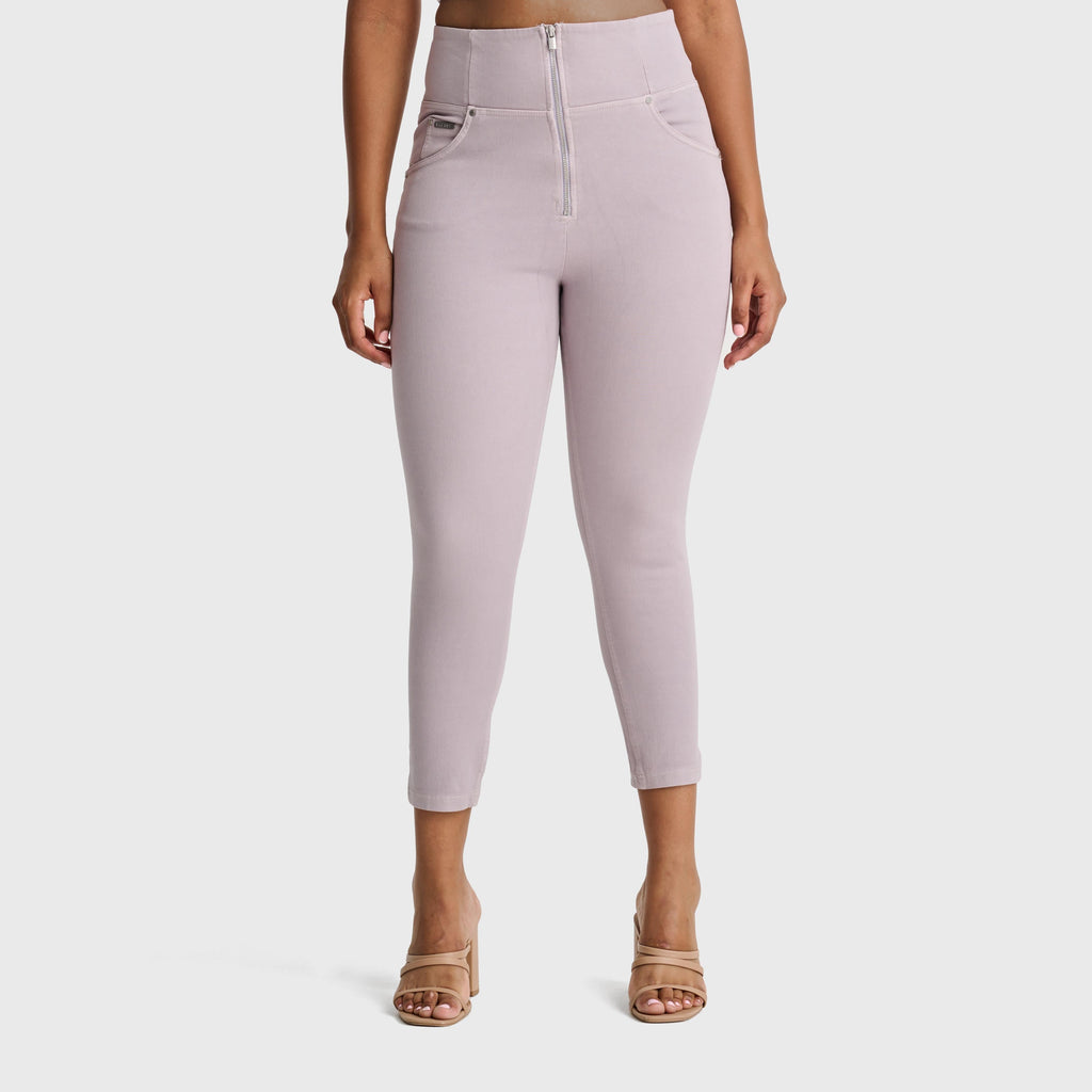 بنطلون جينز ضيق من WR.UP® بتصميم كيرفي - خصر مرتفع - طول 7/8 - رمادي فاتح