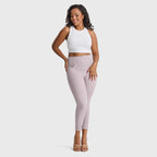 بنطلون جينز ضيق من WR.UP® بتصميم كيرفي - خصر مرتفع - طول 7/8 - رمادي فاتح