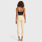 بنطلون جينز ضيق ممزق من WR.UP® - خصر مرتفع - طول 7/8 - بيج 