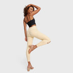 بنطلون جينز ضيق ممزق من WR.UP® - خصر مرتفع - طول 7/8 - بيج 