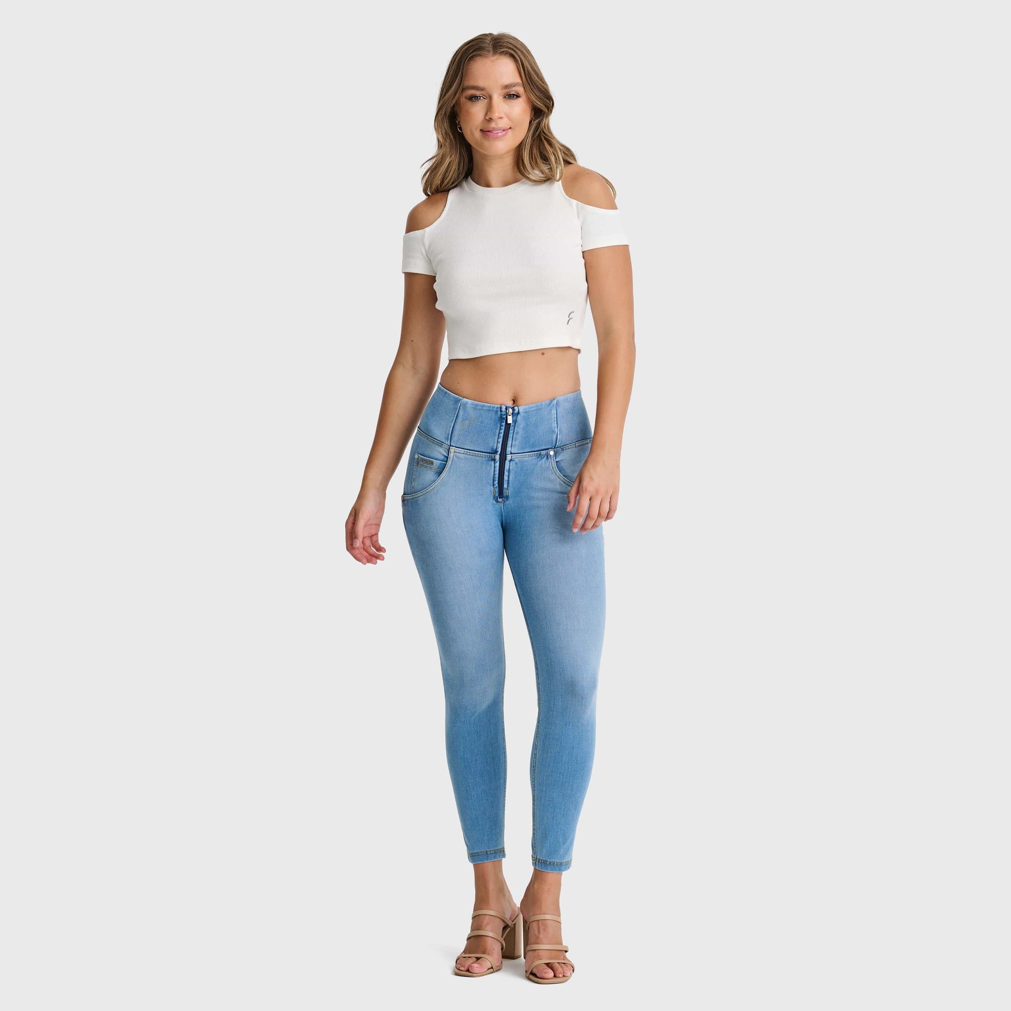 Cropped Cut Out T Shirt - White