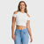 Cropped Cut Out T Shirt - White