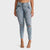 WR.UP® Snug Ripped Jeans - High Waisted - 7/8 Length - Blue Stonewash + Yellow Stitching