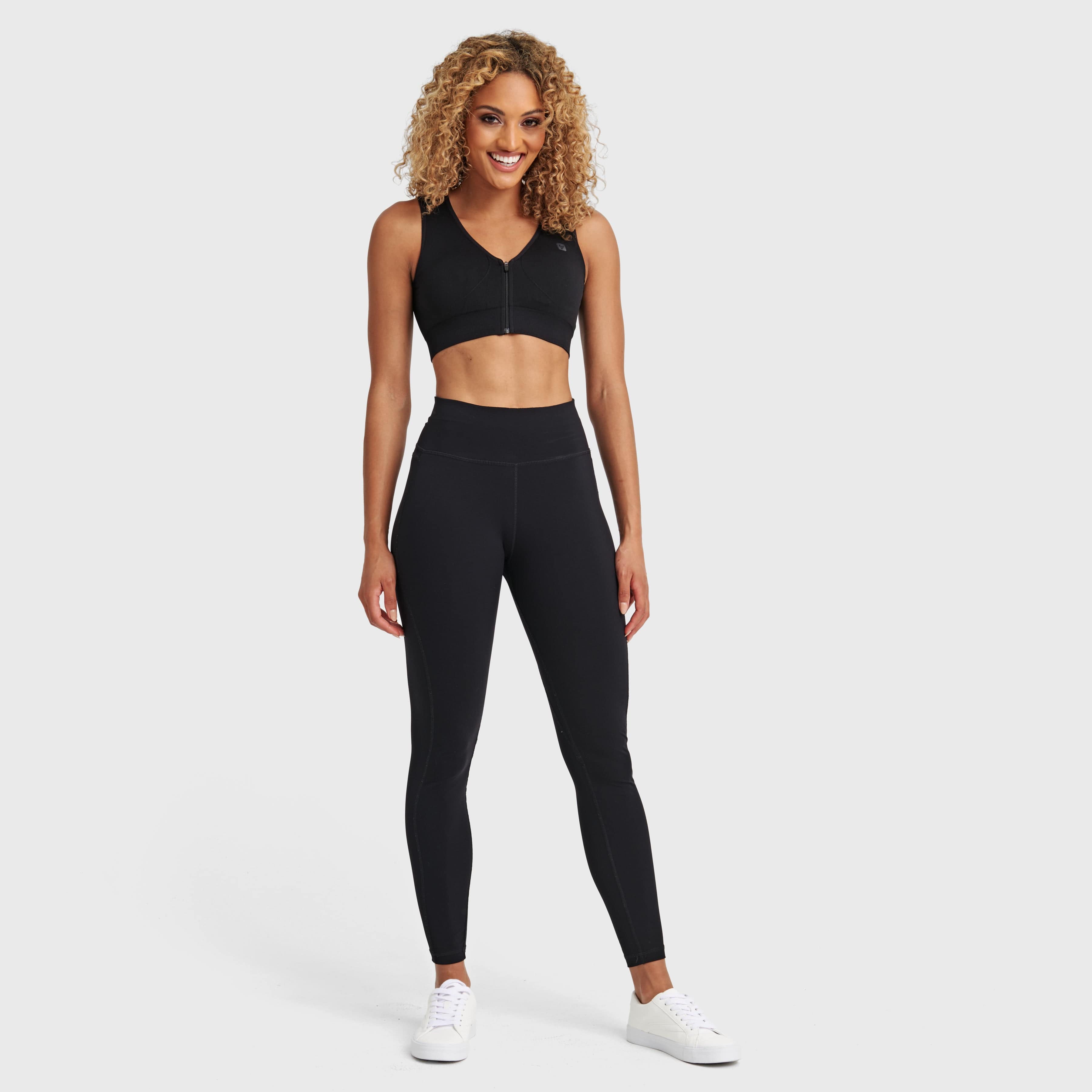 بنطال رياضي عالي الخصر من WR.UP® Diwo® Pro Sport - طول 7/8 - أسود 