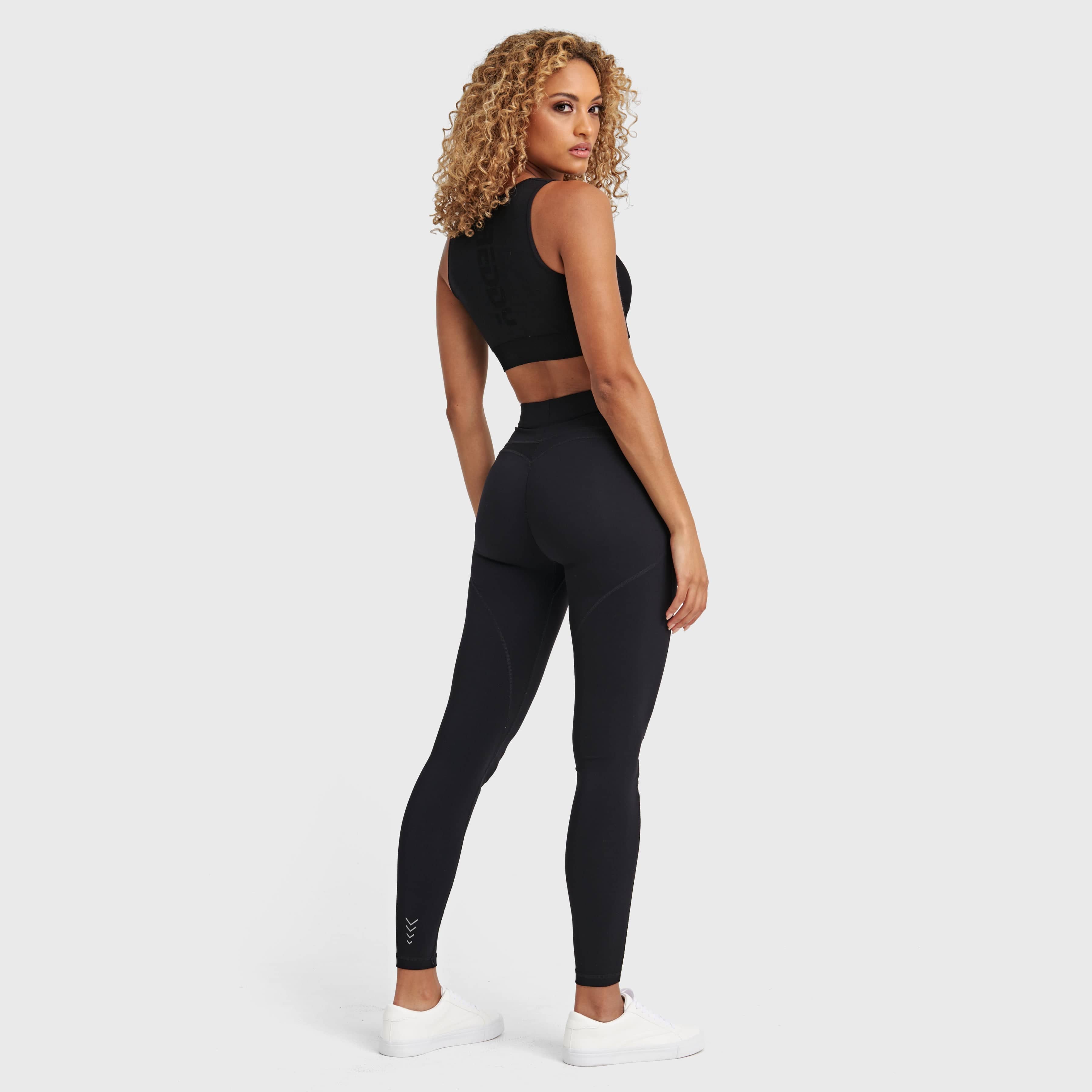 بنطال رياضي عالي الخصر من WR.UP® Diwo® Pro Sport - طول 7/8 - أسود 