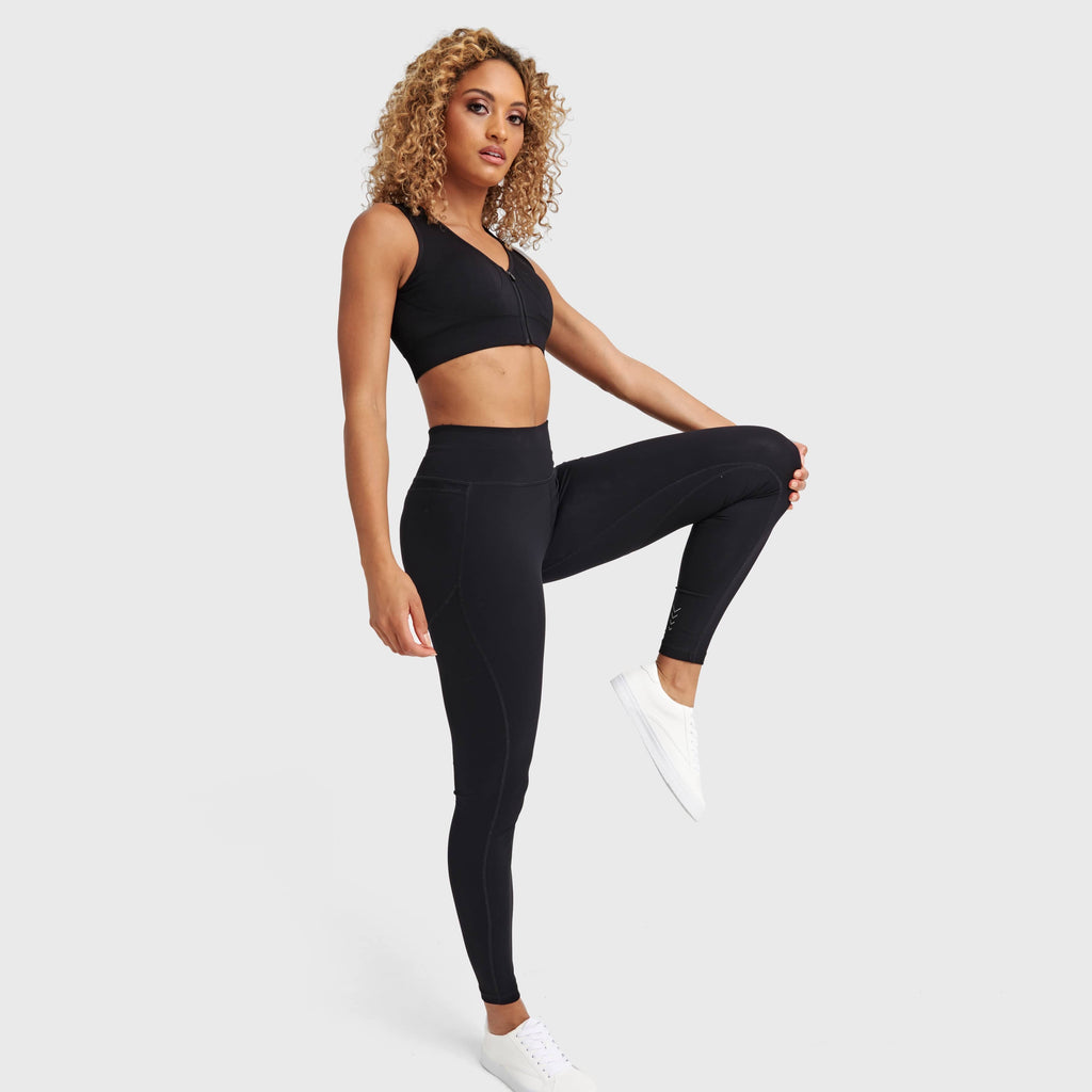 بنطال رياضي عالي الخصر من WR.UP® Diwo® Pro Sport - طول 7/8 - أسود 