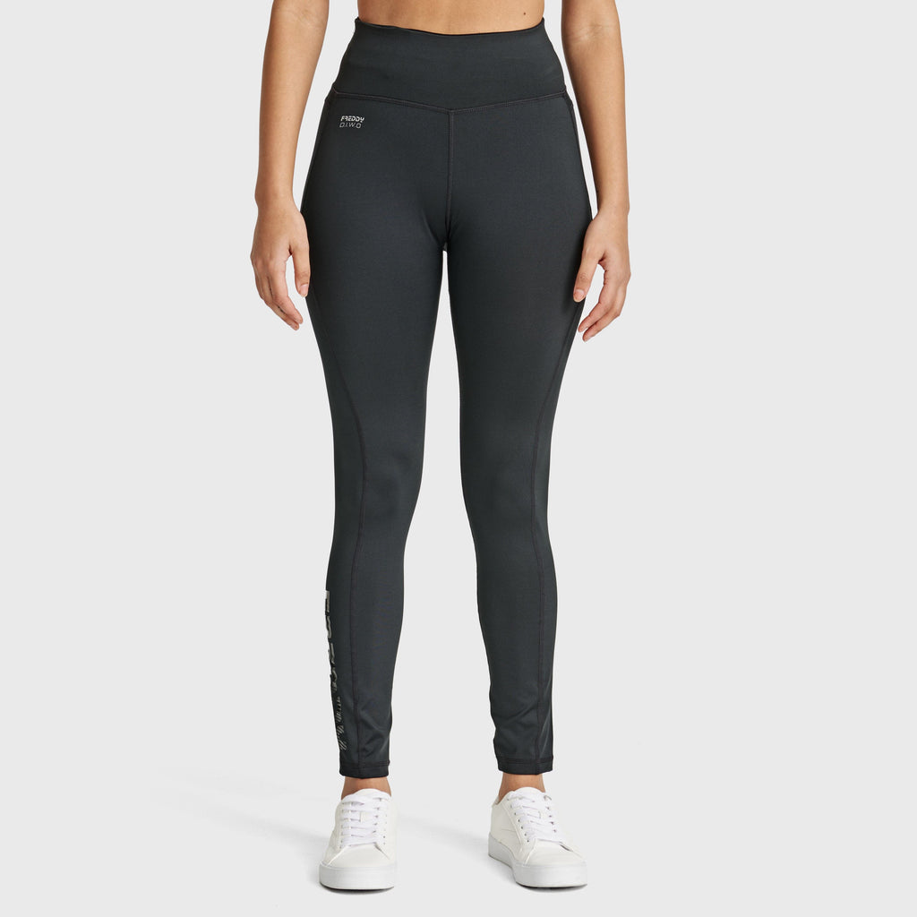 بنطال رياضي WR.UP® Diwo Sport - خصر مرتفع - طول 7/8 - أسود 