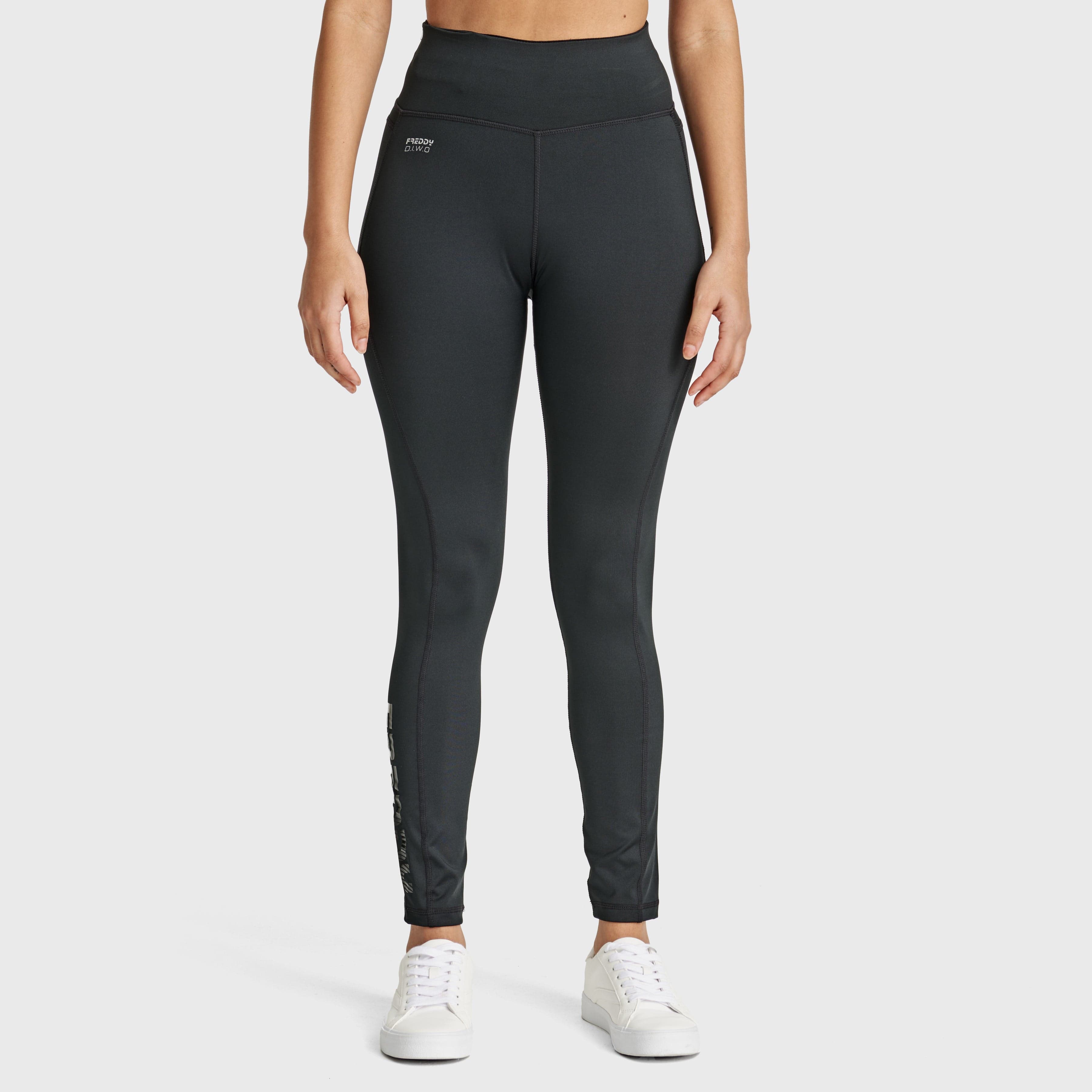 بنطال رياضي WR.UP® Diwo Sport - خصر مرتفع - طول 7/8 - أسود 