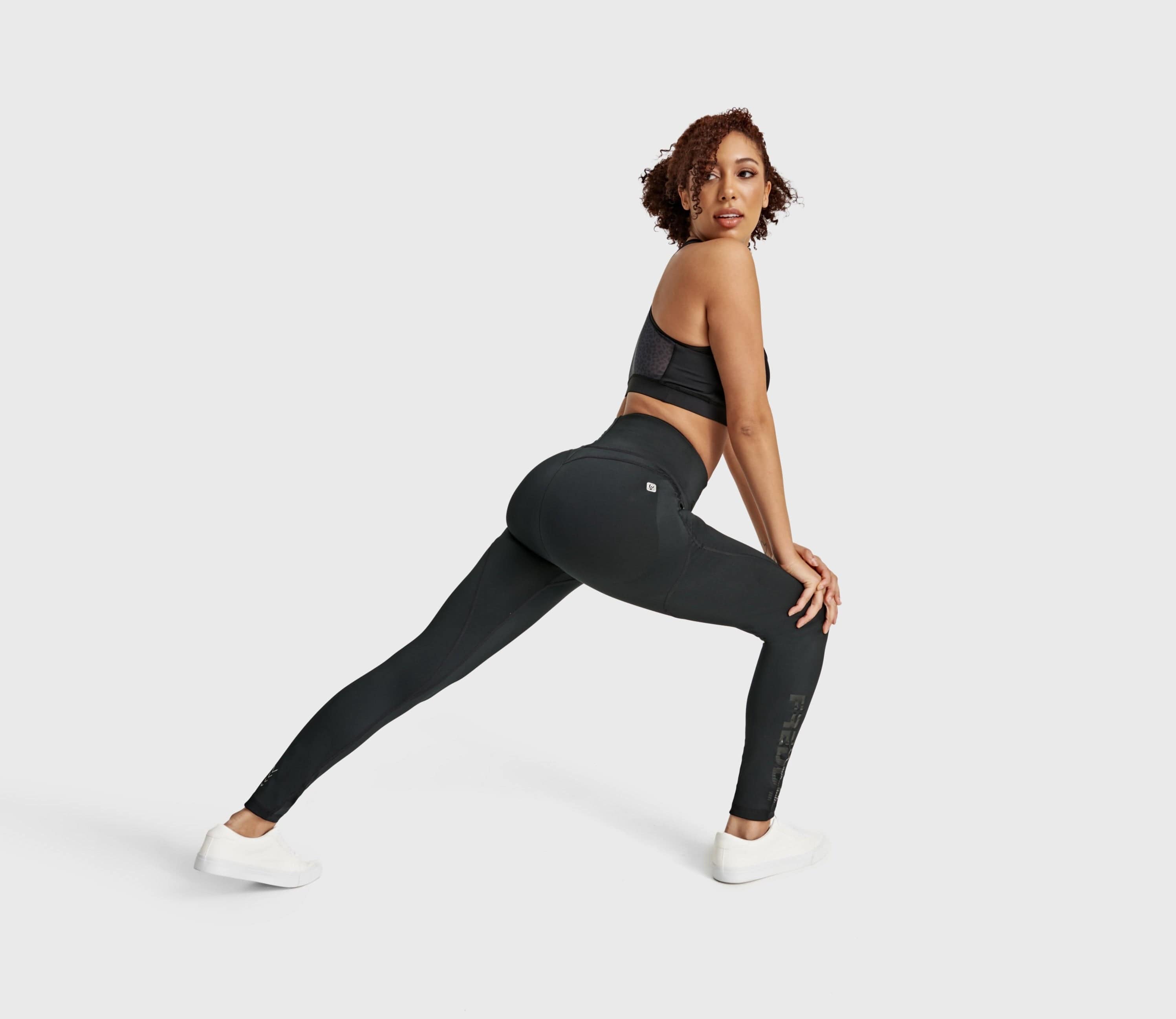 بنطال رياضي WR.UP® Diwo Sport - خصر مرتفع - طول 7/8 - أسود 