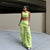 Cargo Pants - High Waisted - Full Length - Lime Green