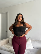 WR.UP® Curvy Fashion - سحاب عالي الخصر - طول 7/8 - عنابي